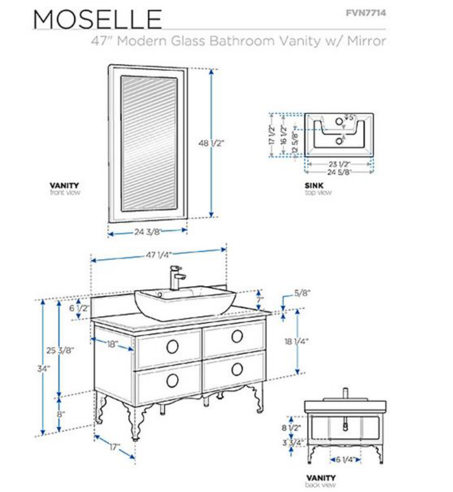 Fresca FBH1332 Dimensions - ManualMachine.com