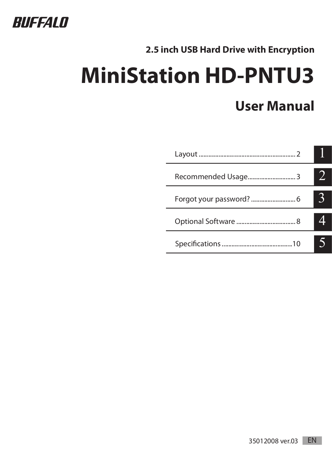 Buffalo MiniStation HD-PNTU3 User Manual