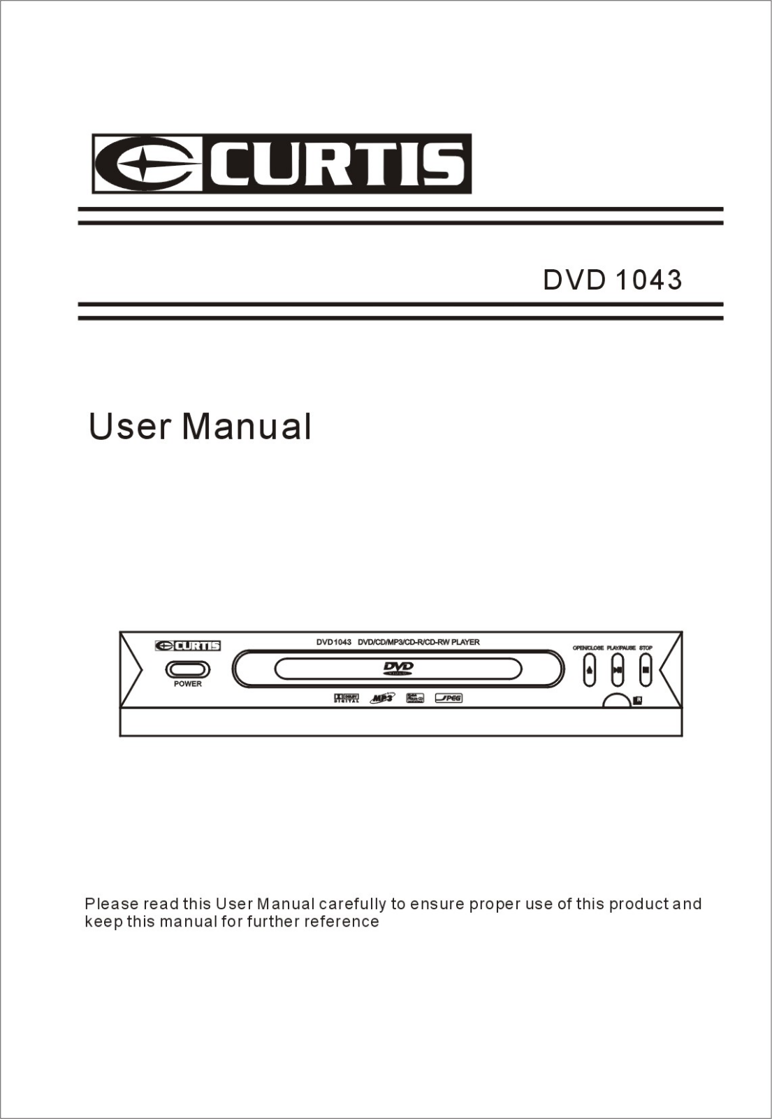 CURTIS DVD1043 User Manual