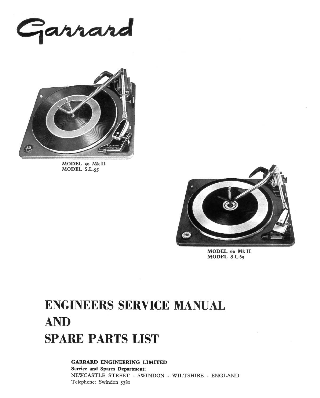 Garrard 50-Mk2 Service Manual