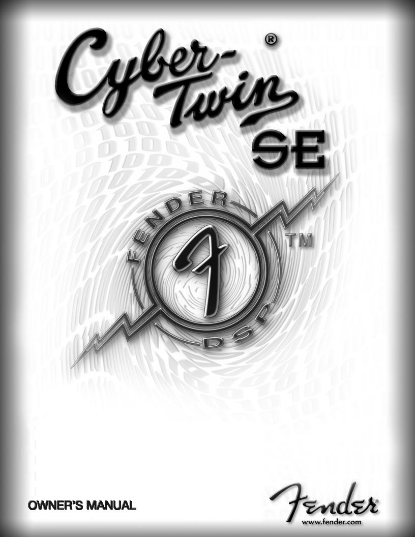 Fender Cyber-Twin-SE Operation Manual
