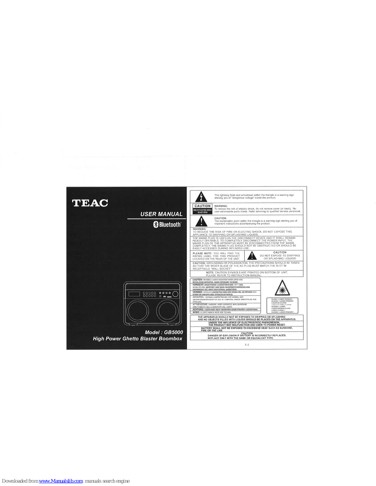 Teac GB5000 User Manual