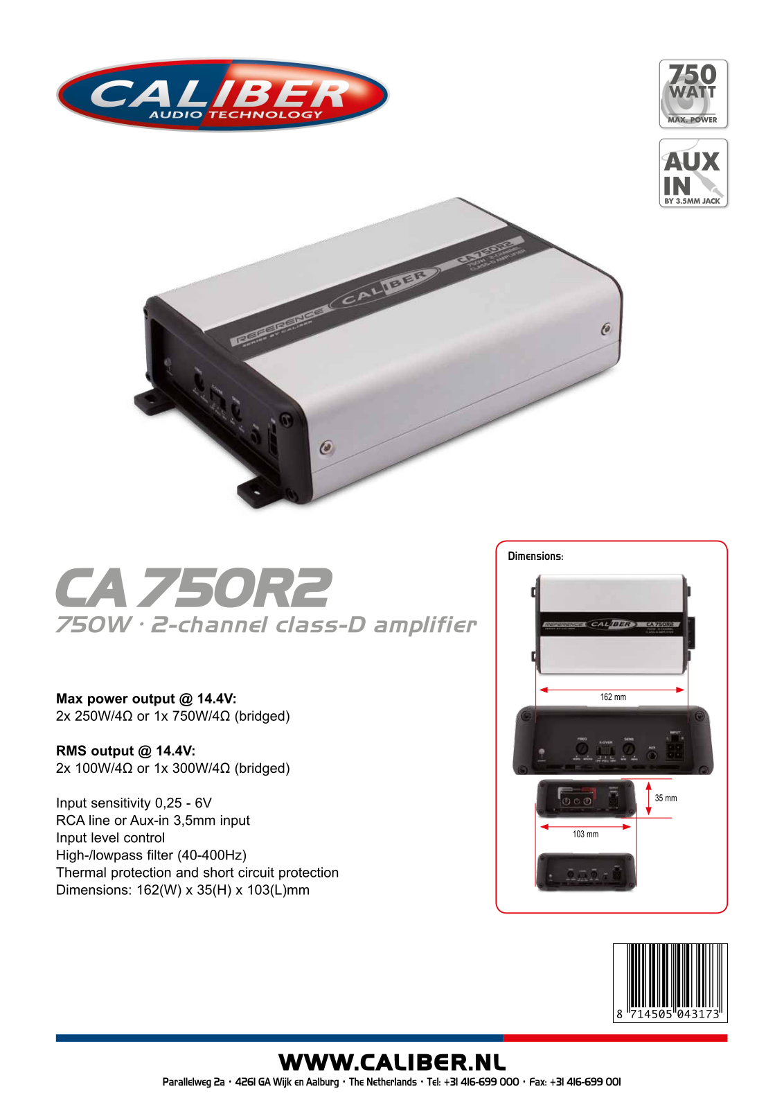 Caliber CA750R2 User Manual