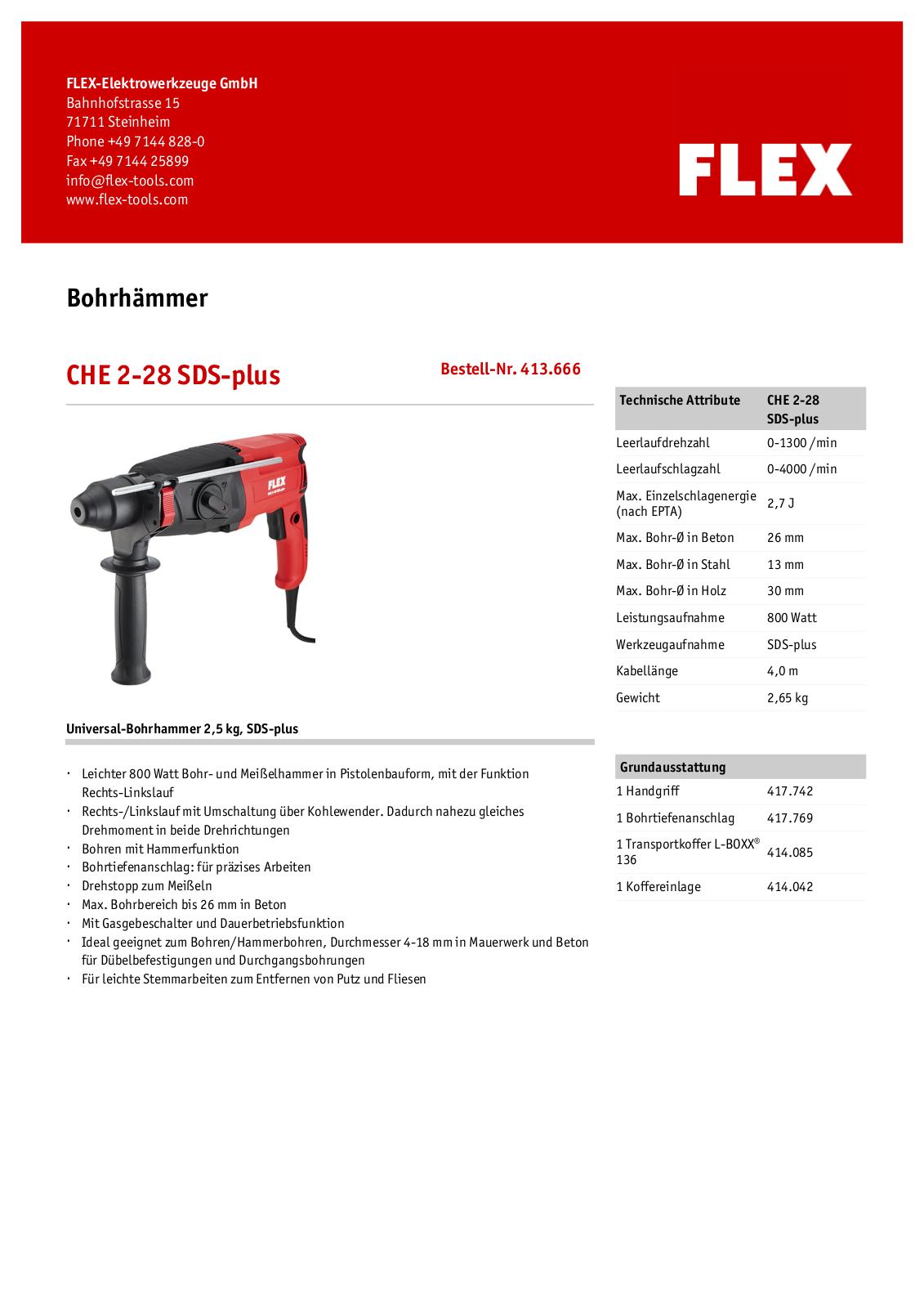 Flex CHE 2-28 User Manual