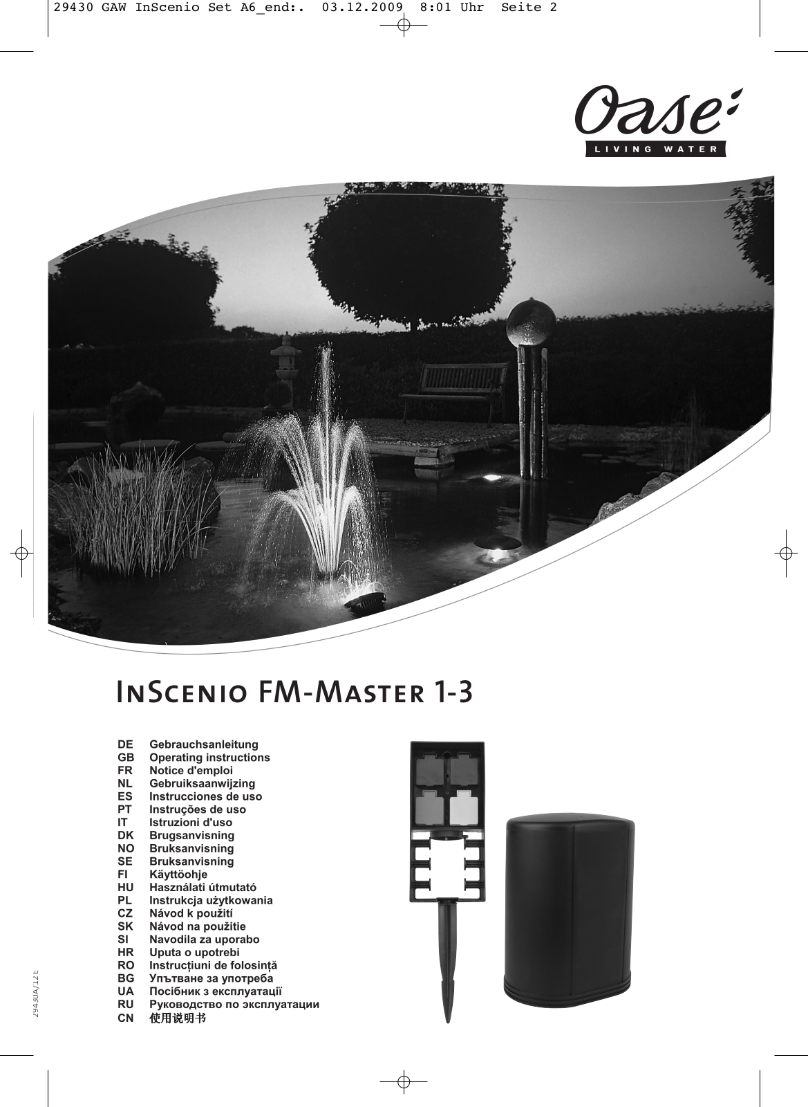 Oase InScenio FM-Master 2, InScenio FM-Master 3, InScenio FM-Master 1 User guide