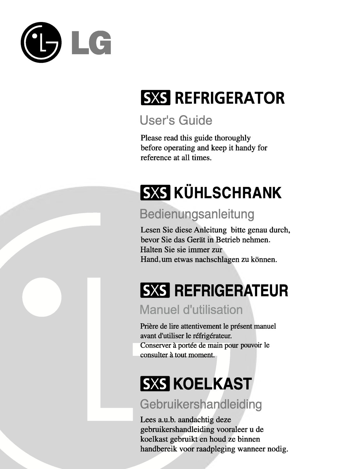 Lg GR-L207DVZ, GR-L207DTZ User Manual