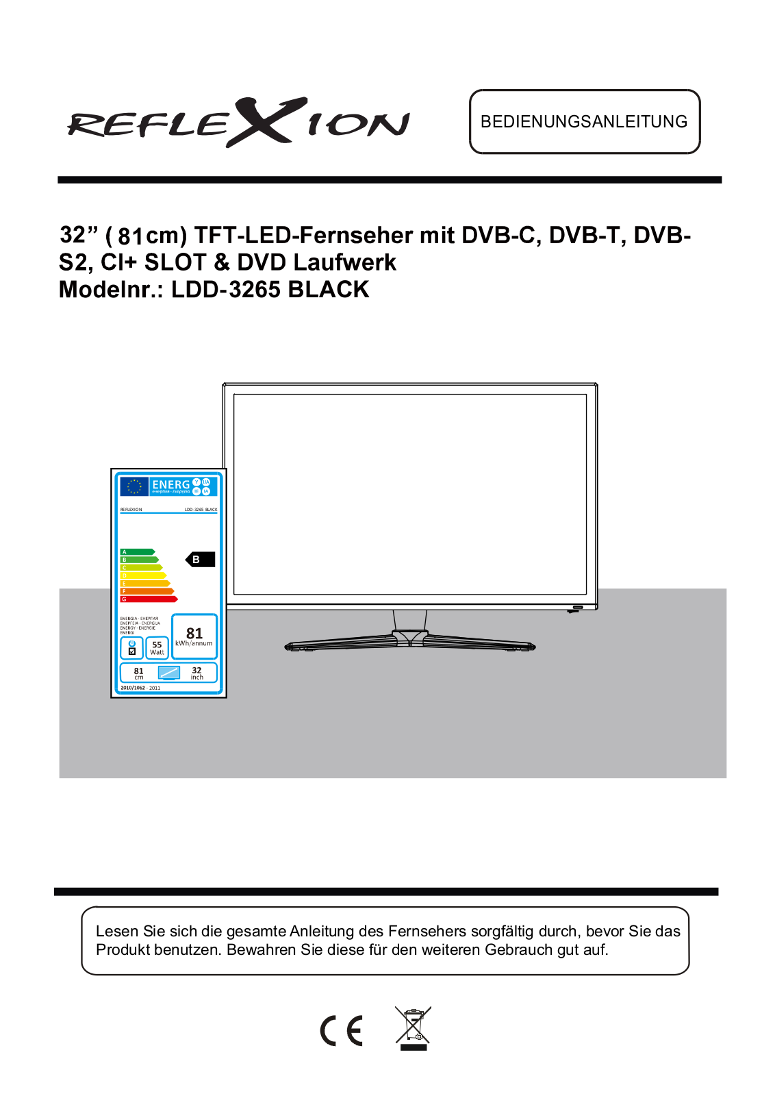 Reflexion LDD3265 User manual