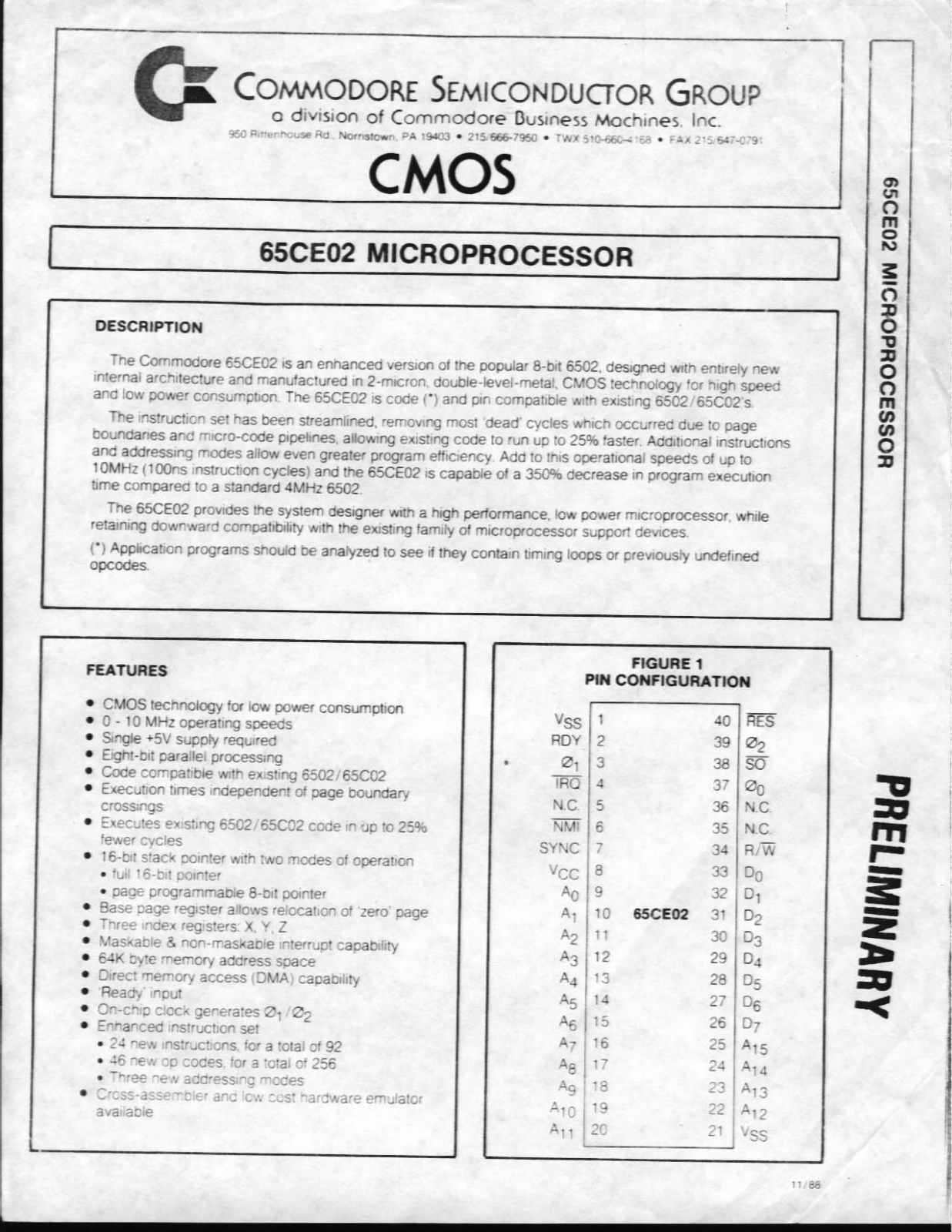 MOS Technology 65CE02 Datasheet