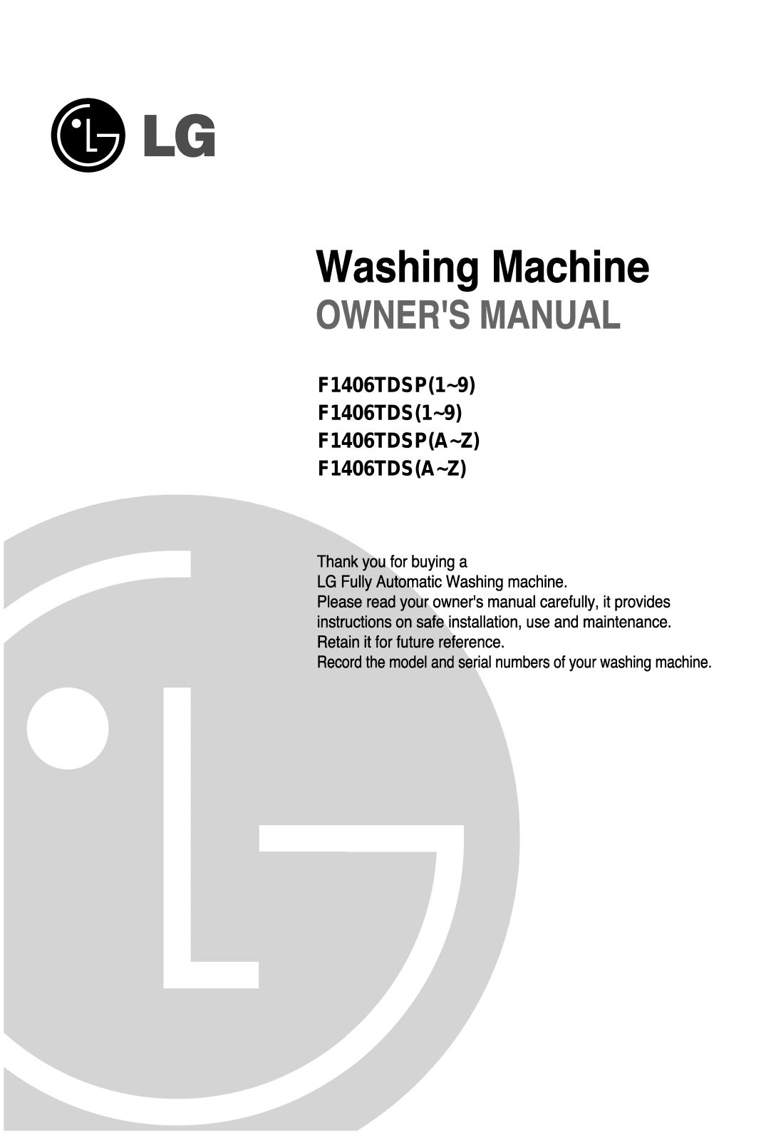 LG F1406TDS6 User Manual