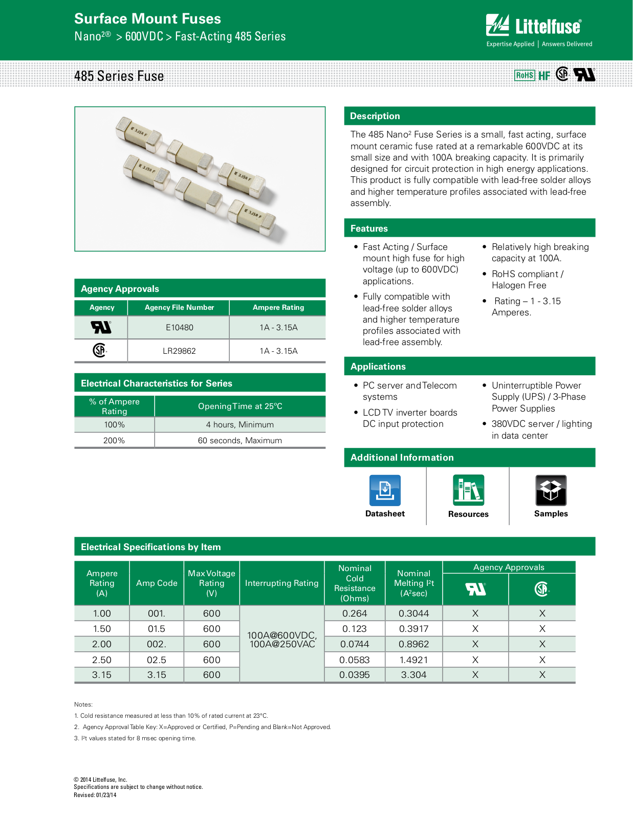 Littelfuse 485 User Manual