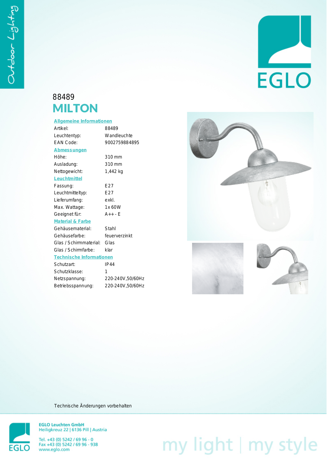 Eglo 88489 Service Manual