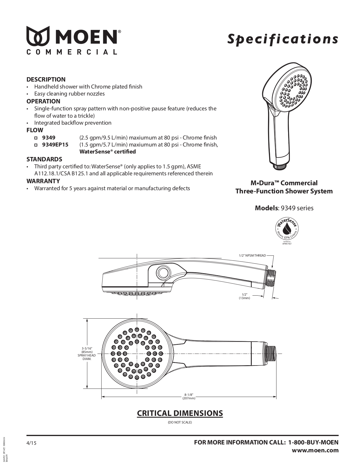 Moen MOE8682 Specifications - ManualMachine.com
