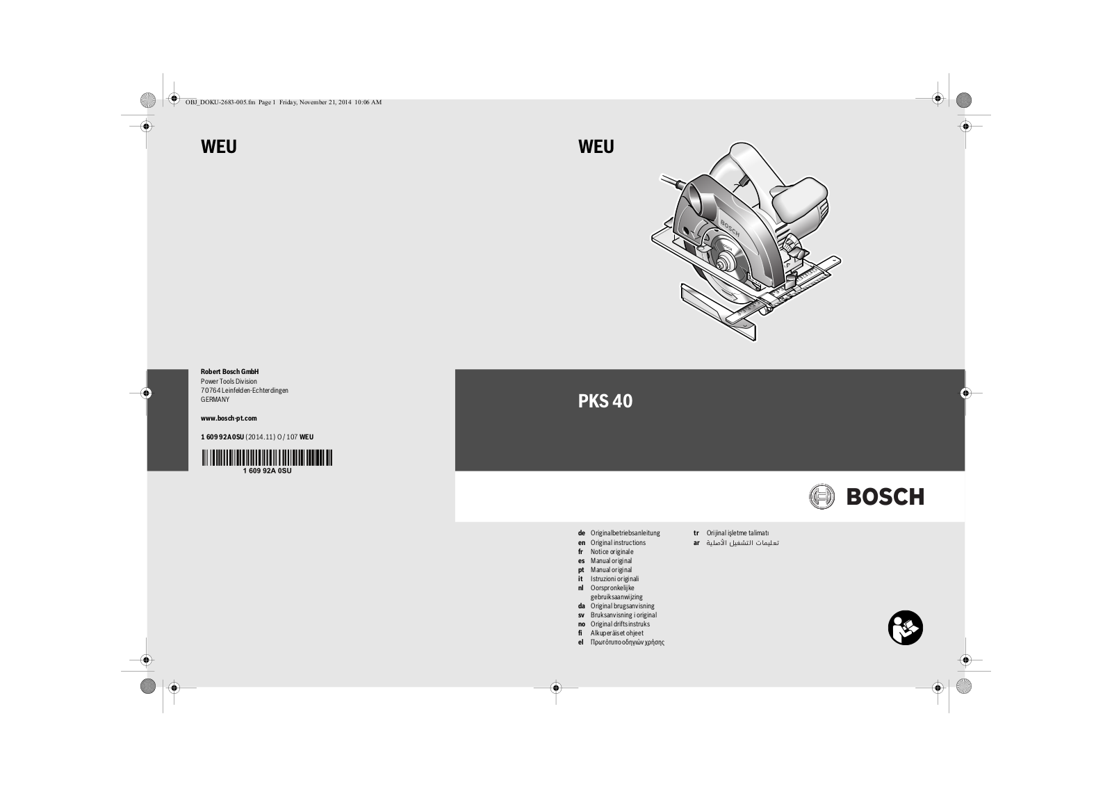 Bosch PKS 40 Instruction manual