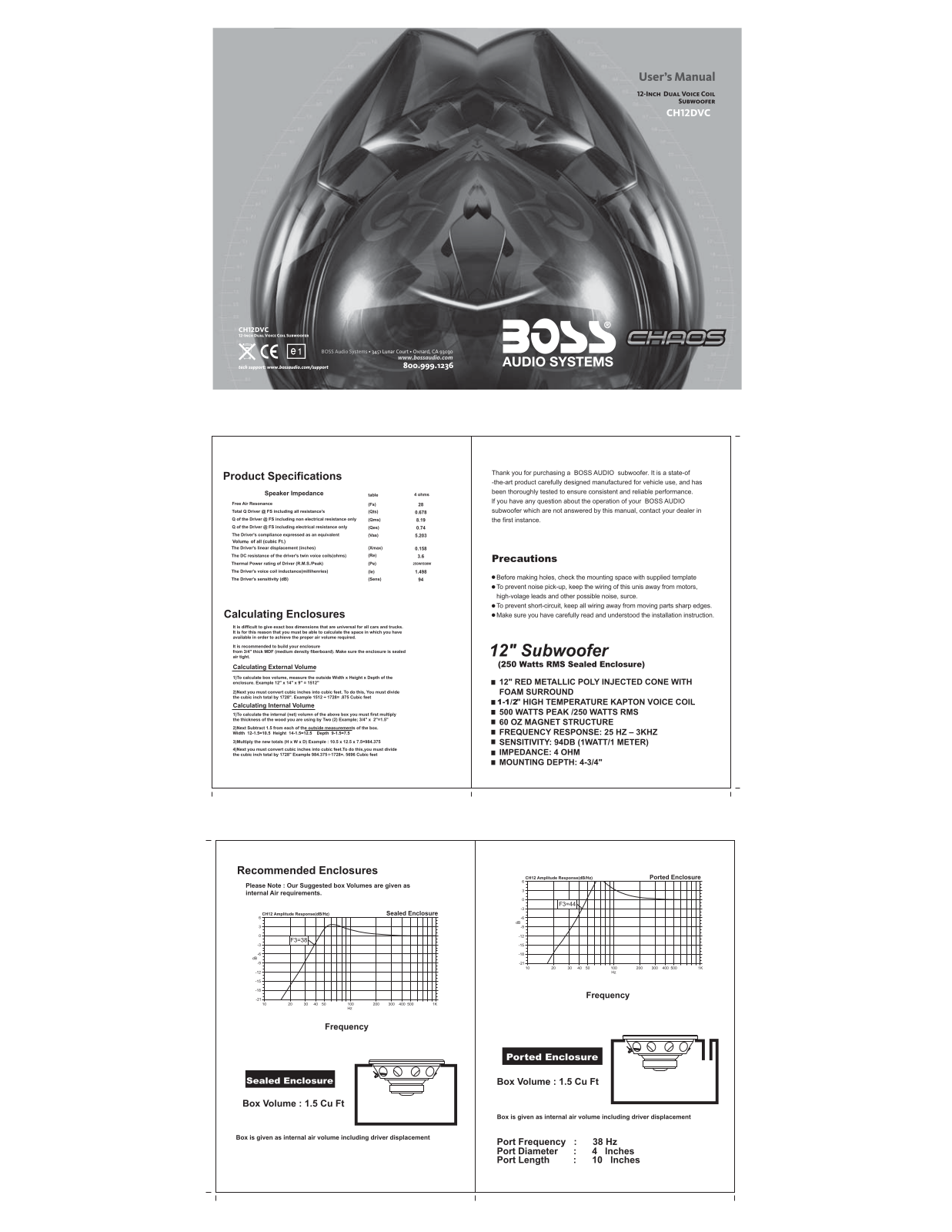 Boss Audio CH12DVC User Manual