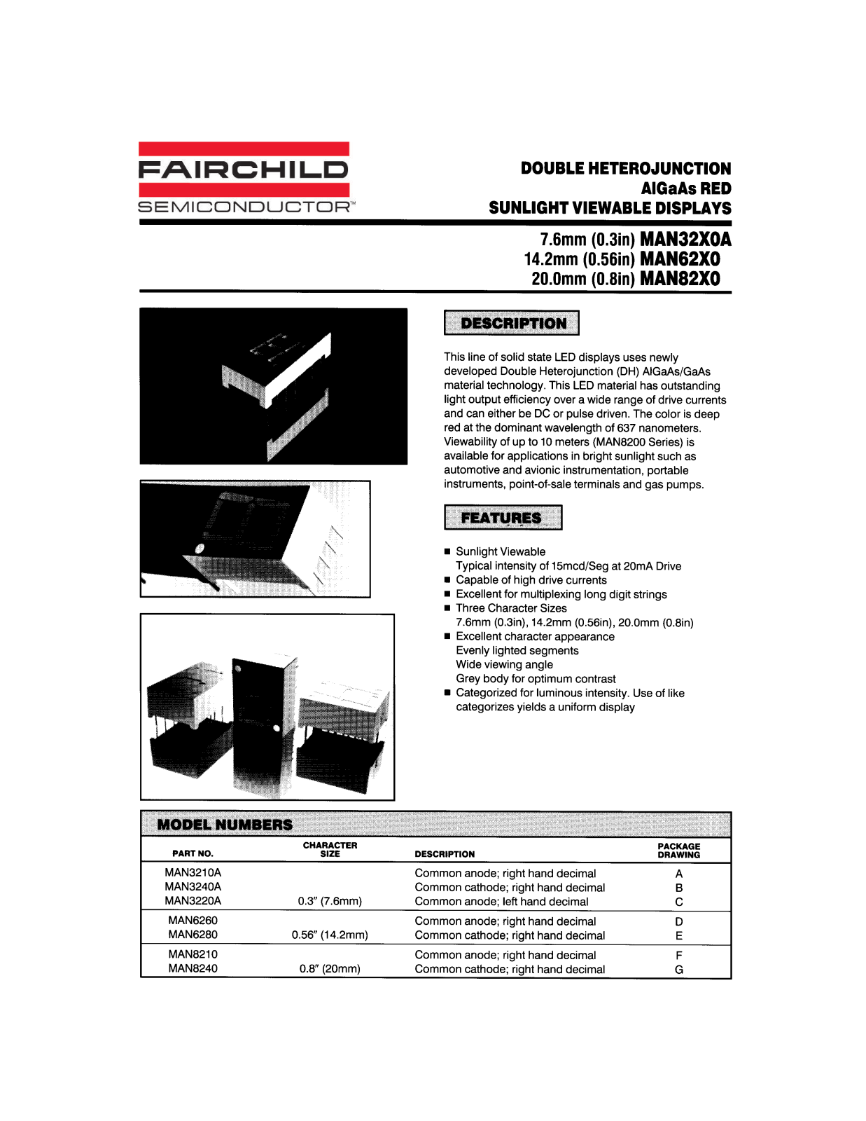 Fairchild Semiconductor MAN8210, MAN6280, MAN8240 Datasheet