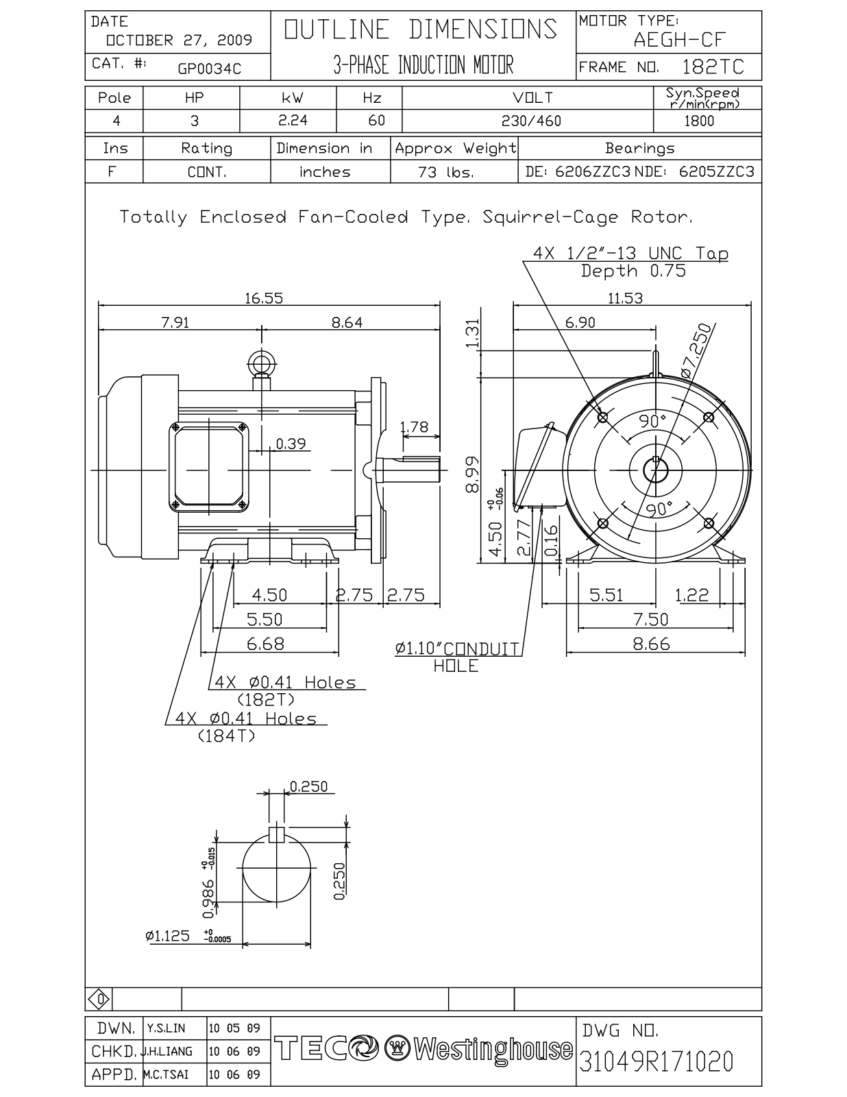 Teco GP0034C Reference Drawing