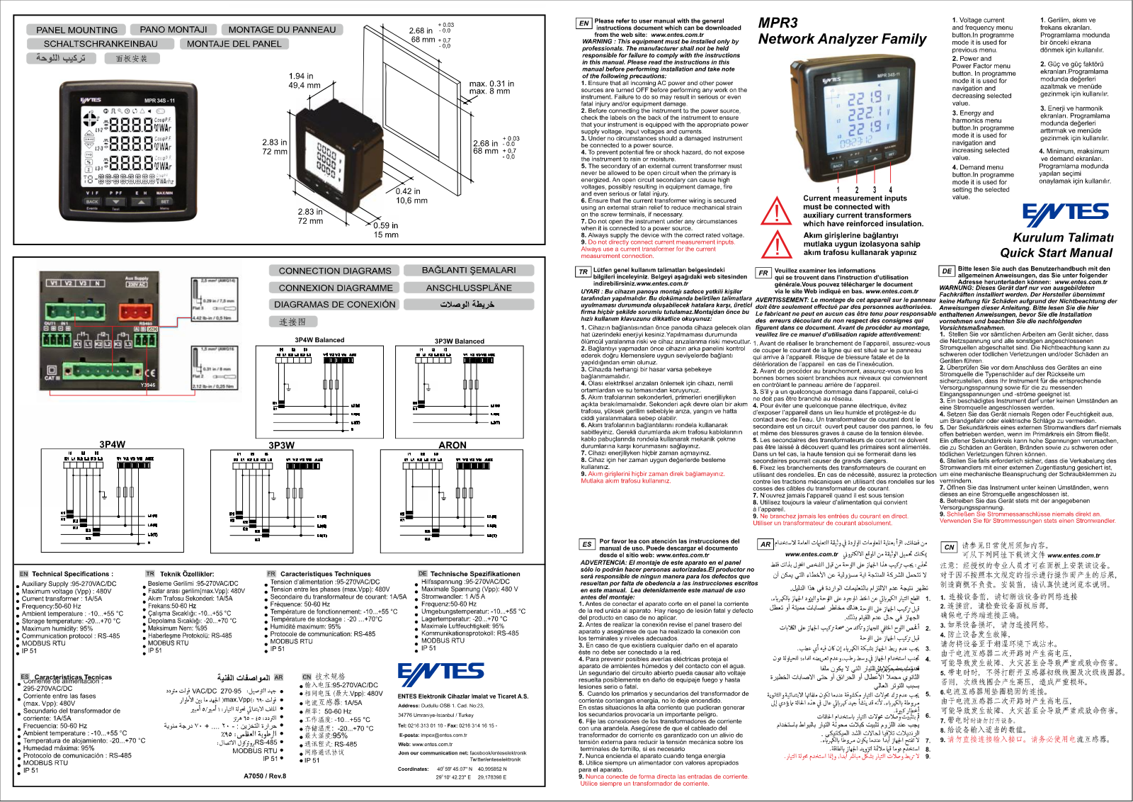 ENTES MPR-34S-11-72, MPR-34-20-72, MPR-34-11-72, MPR-32-72, MPR-34S-20-72 User guide