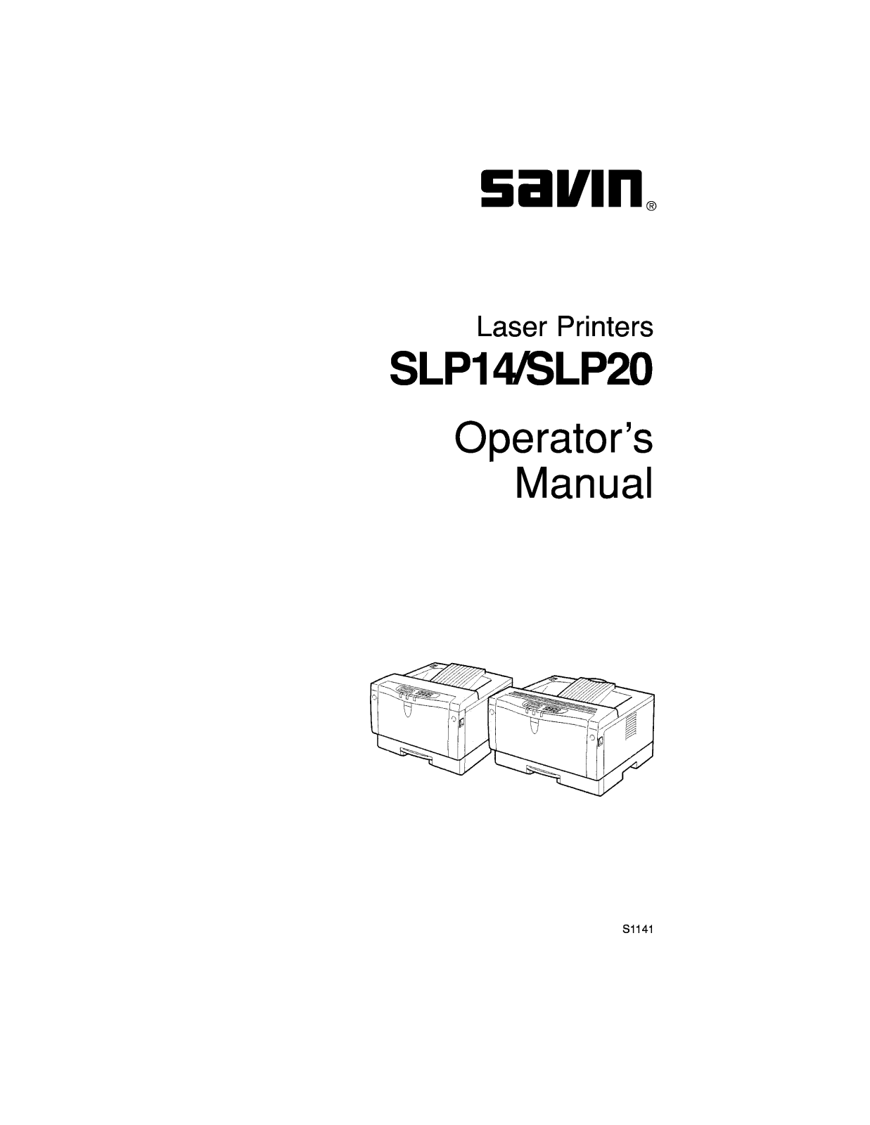 Savin SLP14, SLP20 User Manual