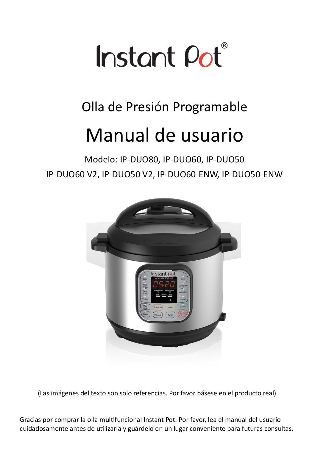 Instant Pot IP-DUO60, IP-DUO50, IP-DUO80 User Manual - ManualMachine.com