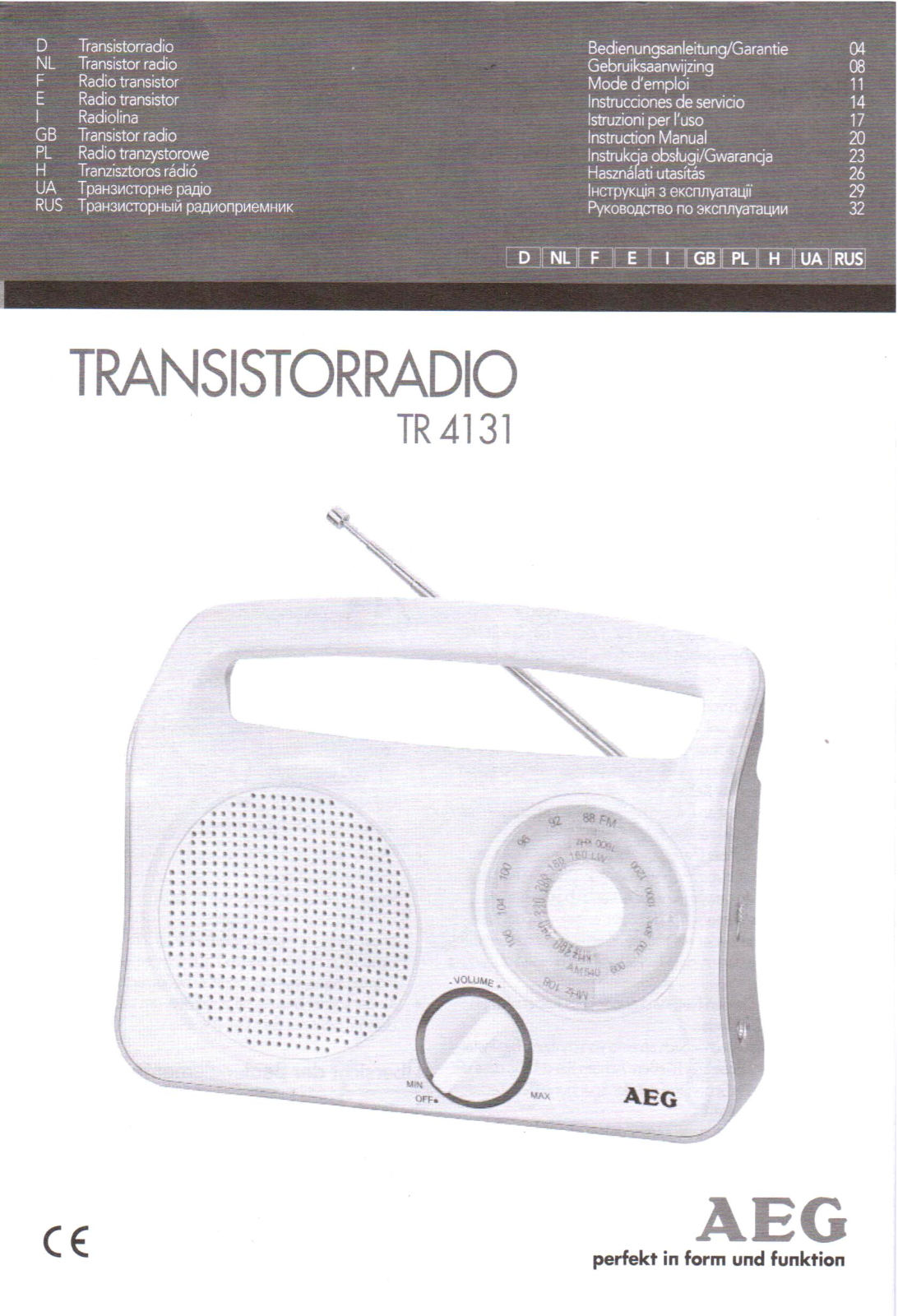 AEG TR 4131 User Manual