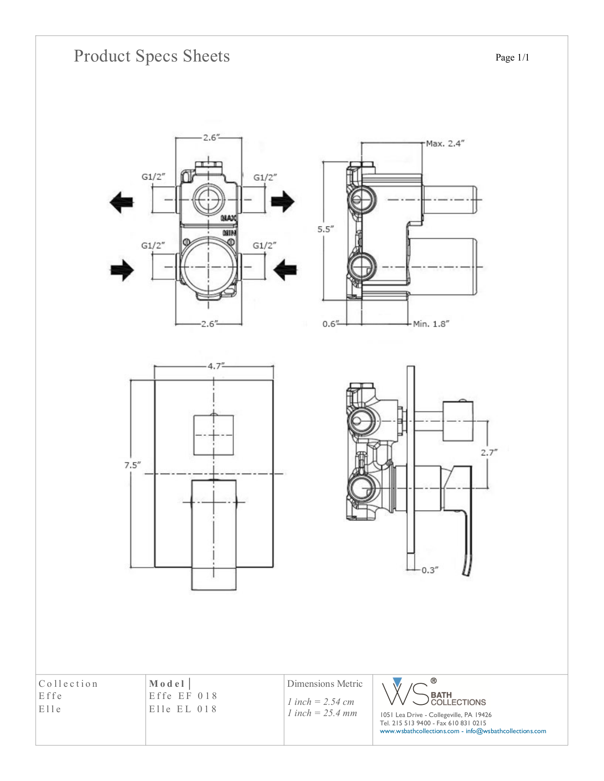 WS Bath Collections WSO3365 Specifications - ManualMachine.com