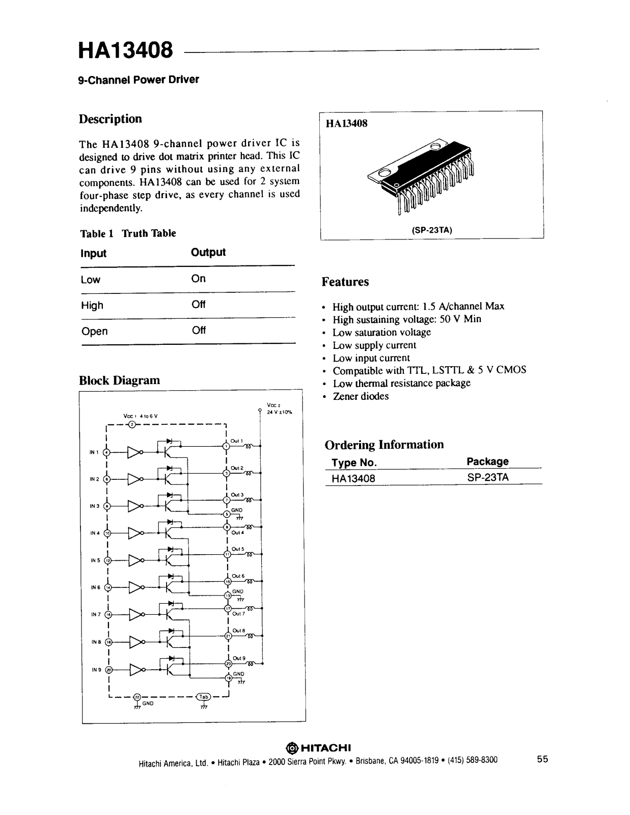 HIT HA13408 Datasheet