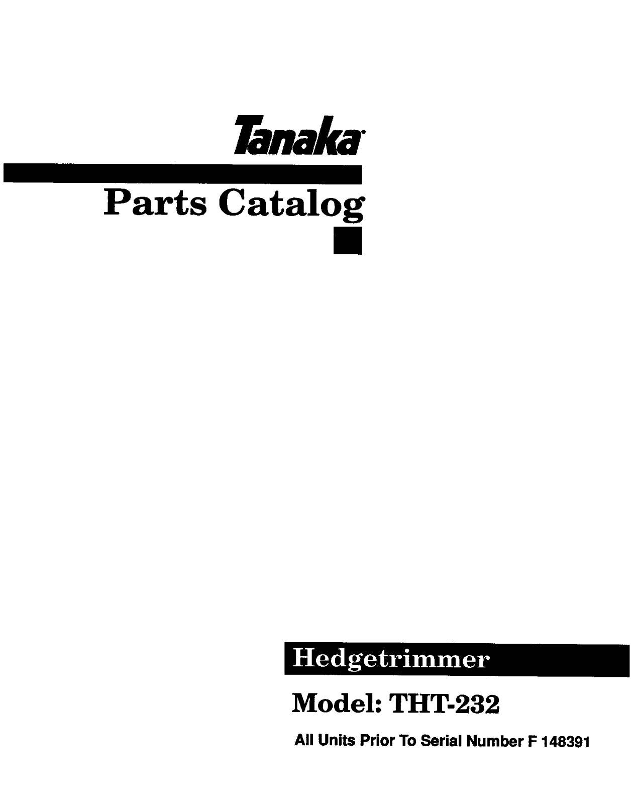 Tanaka THT-232 User Manual