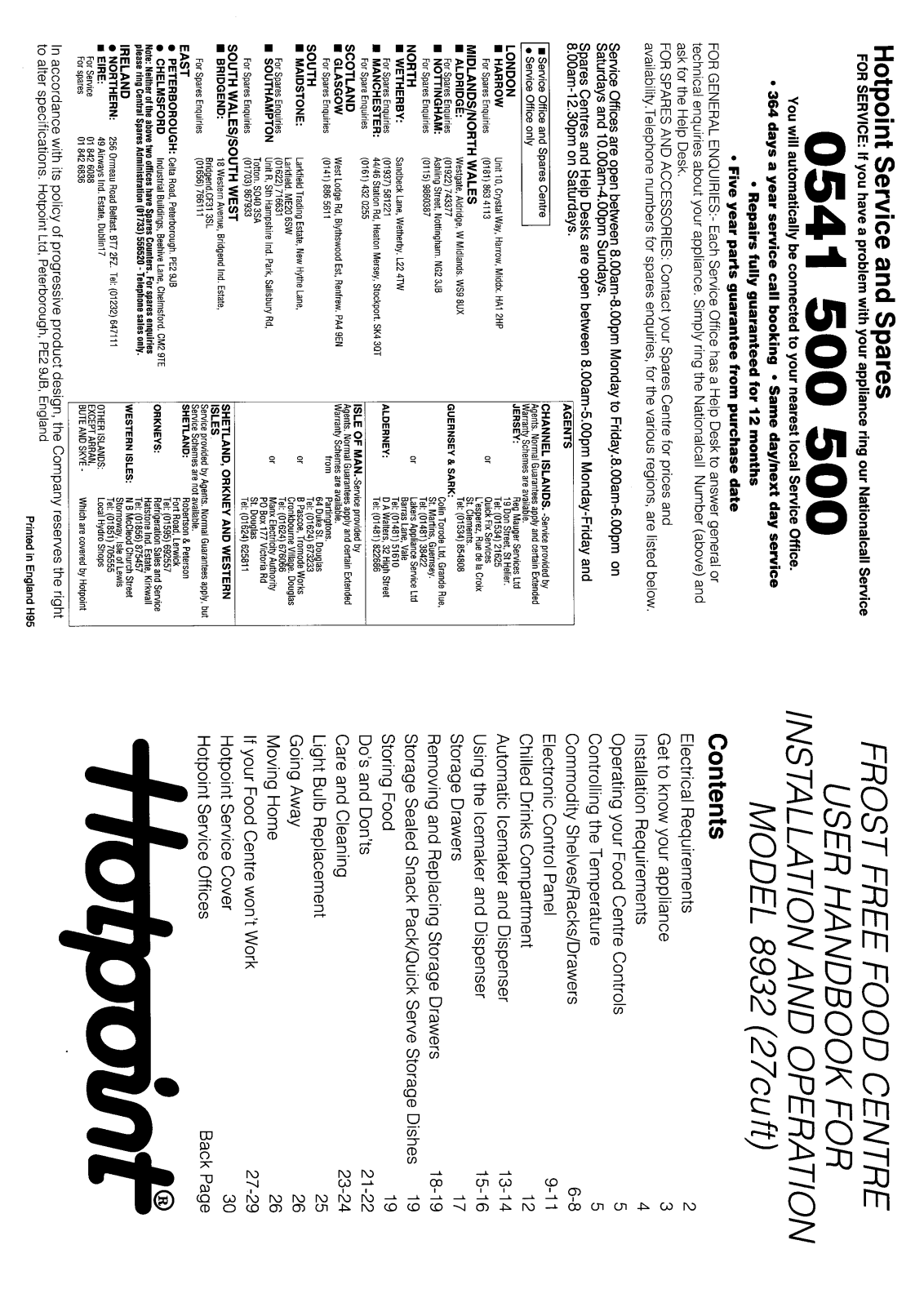 Hotpoint-Ariston HB8932 User Manual