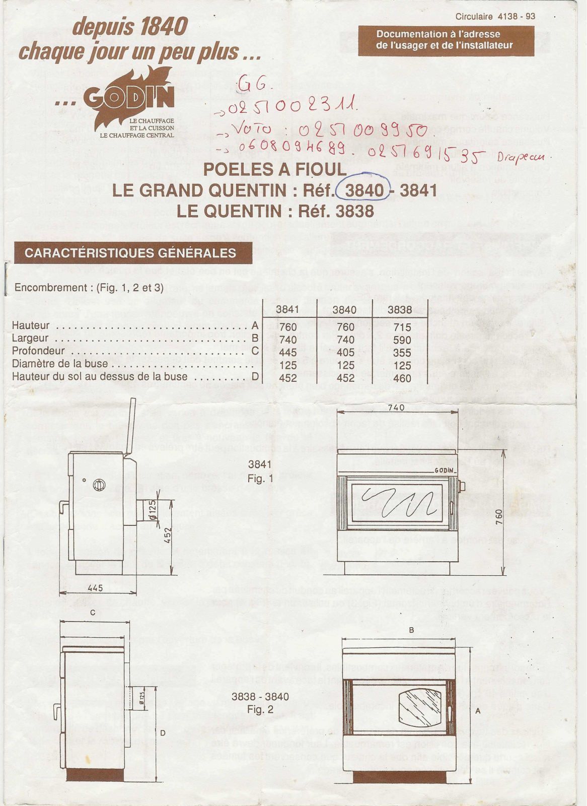 GODIN 3840, 3841, 3838 User Manual