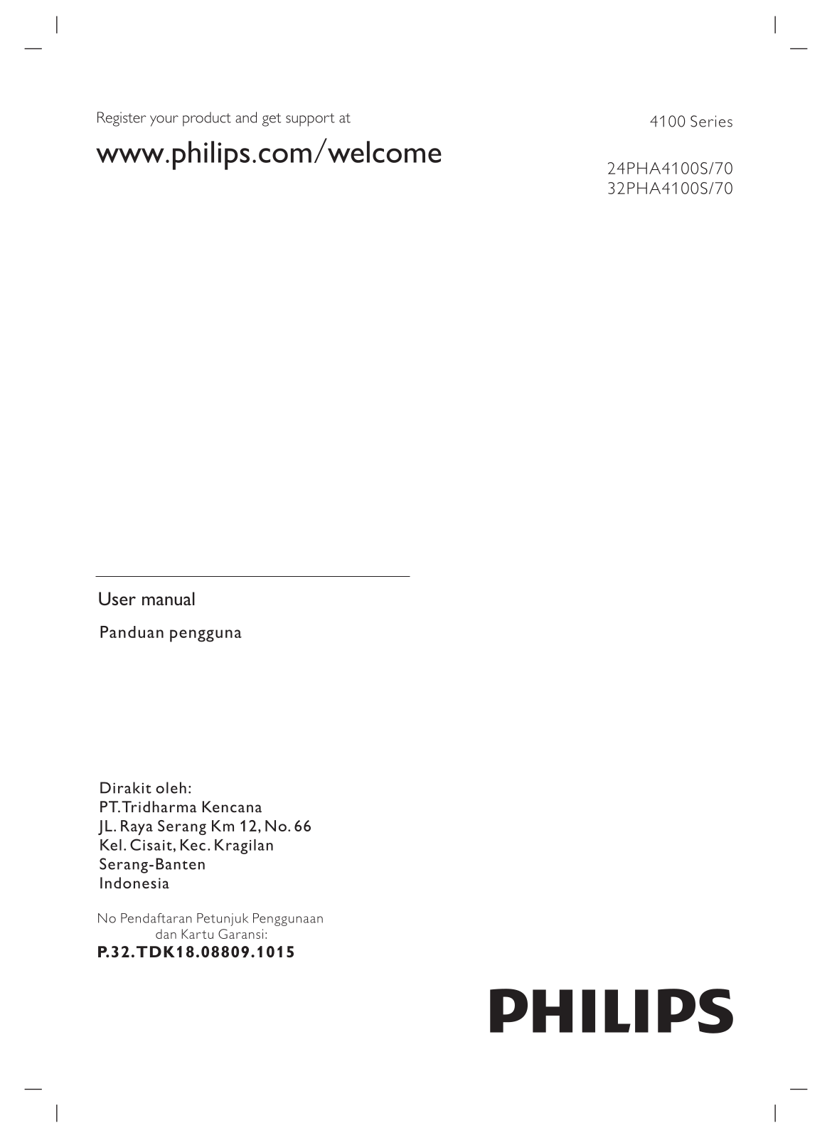 Philips 32PHA4100S/70, 24PHA4100S/70 user manual - ManualMachine.com