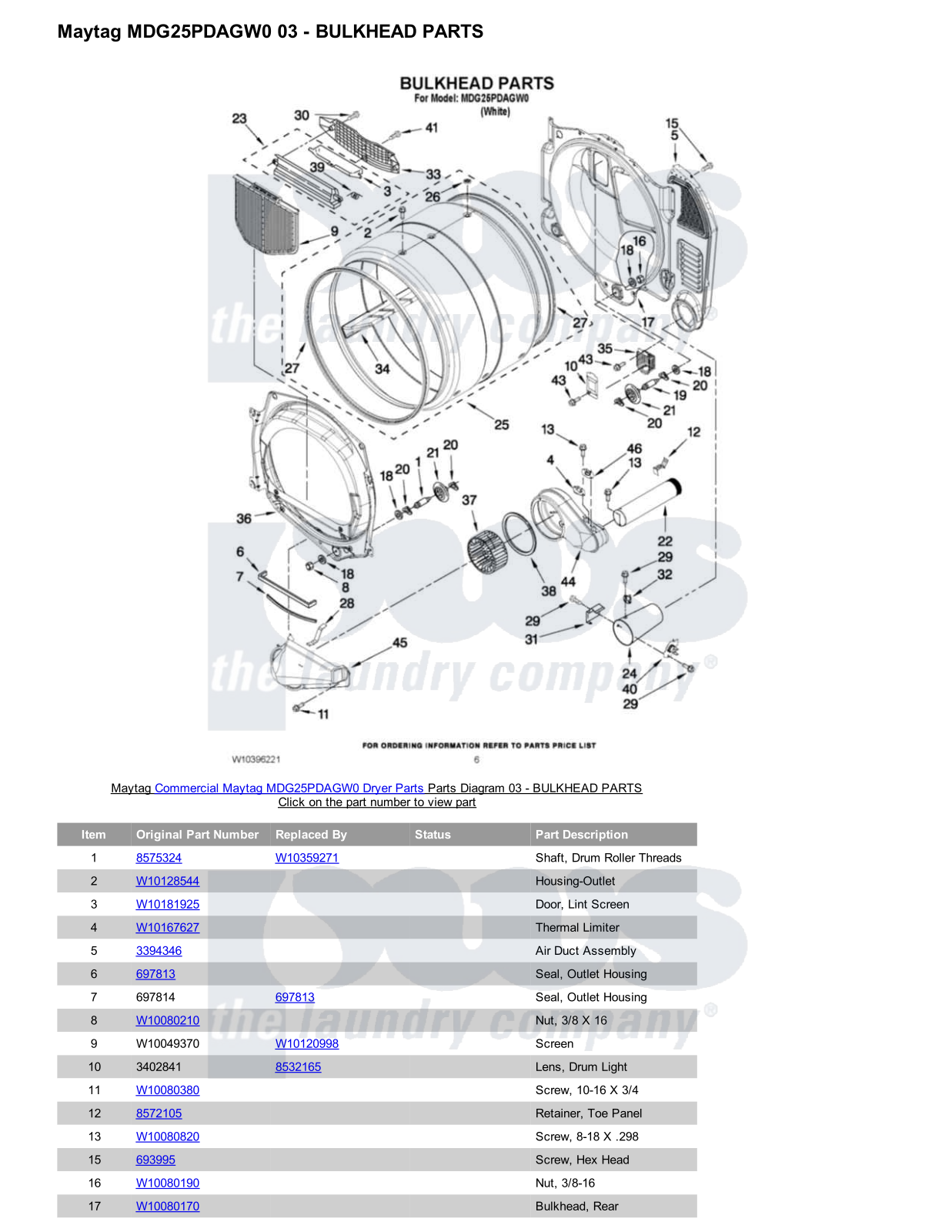 Maytag MDG25PDAGW0 Parts Diagram