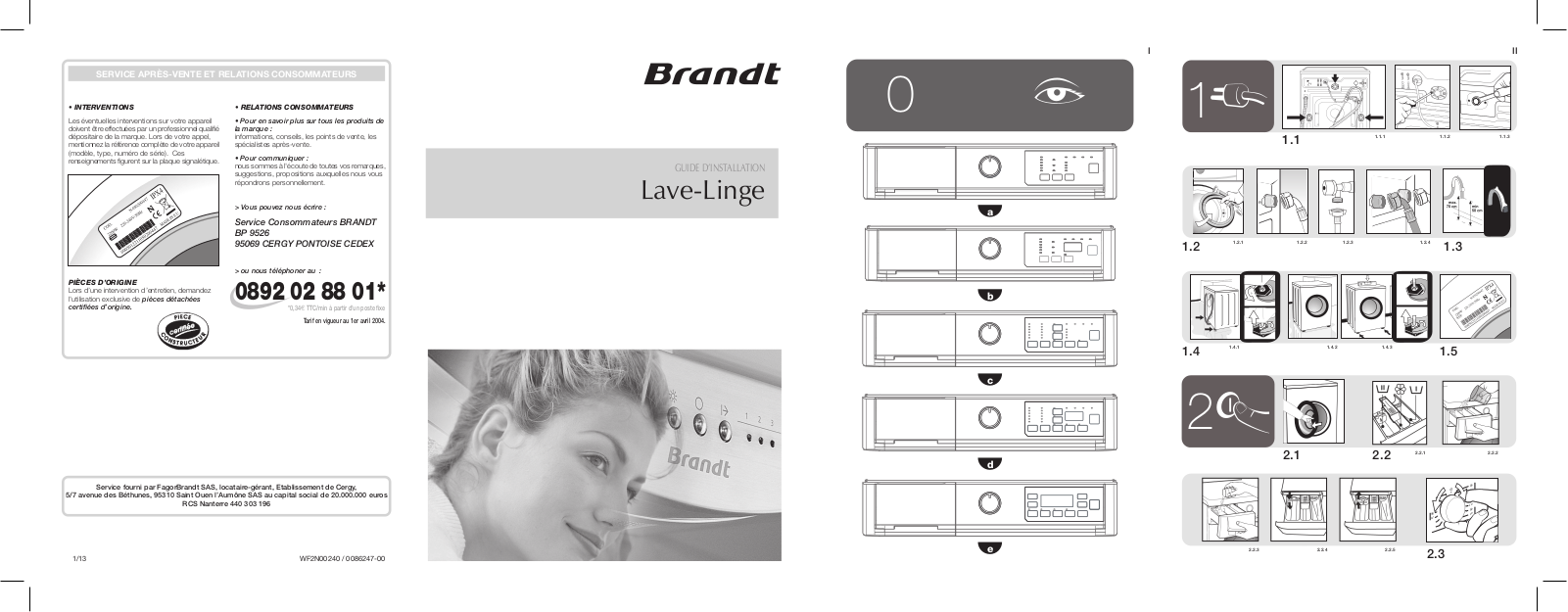 Brandt BWF3374 User Manual