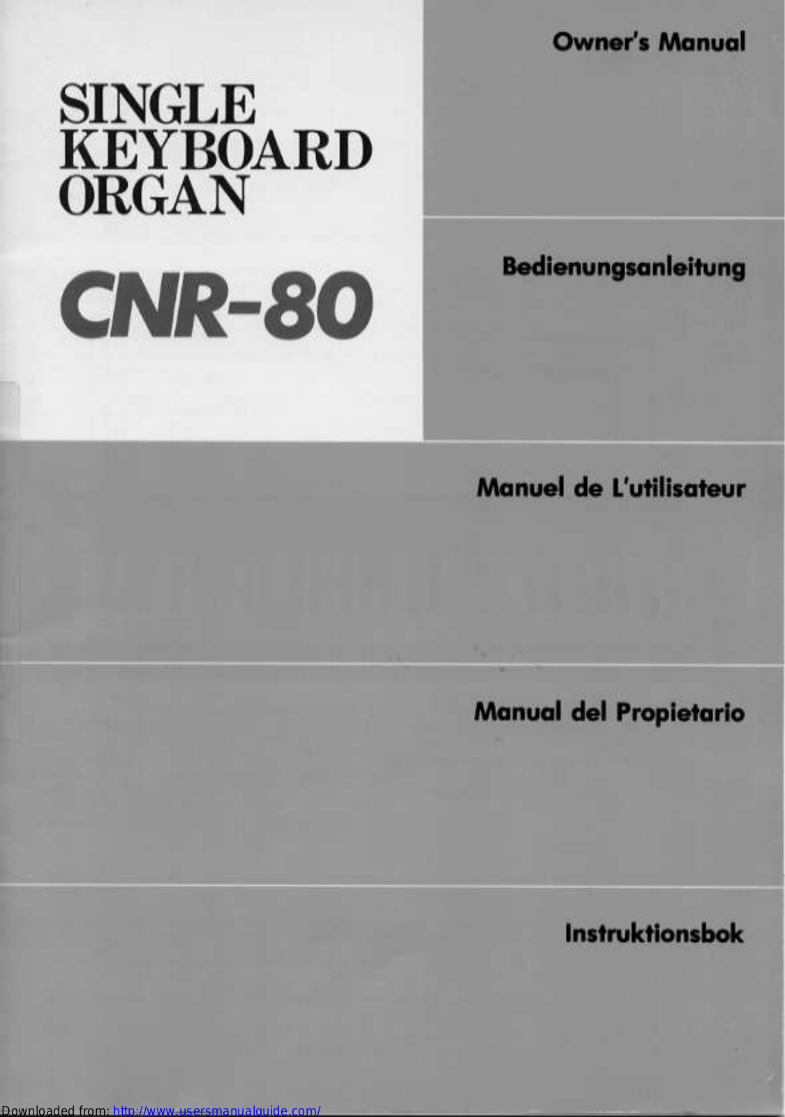 Yamaha Audio CNR-80 User Manual