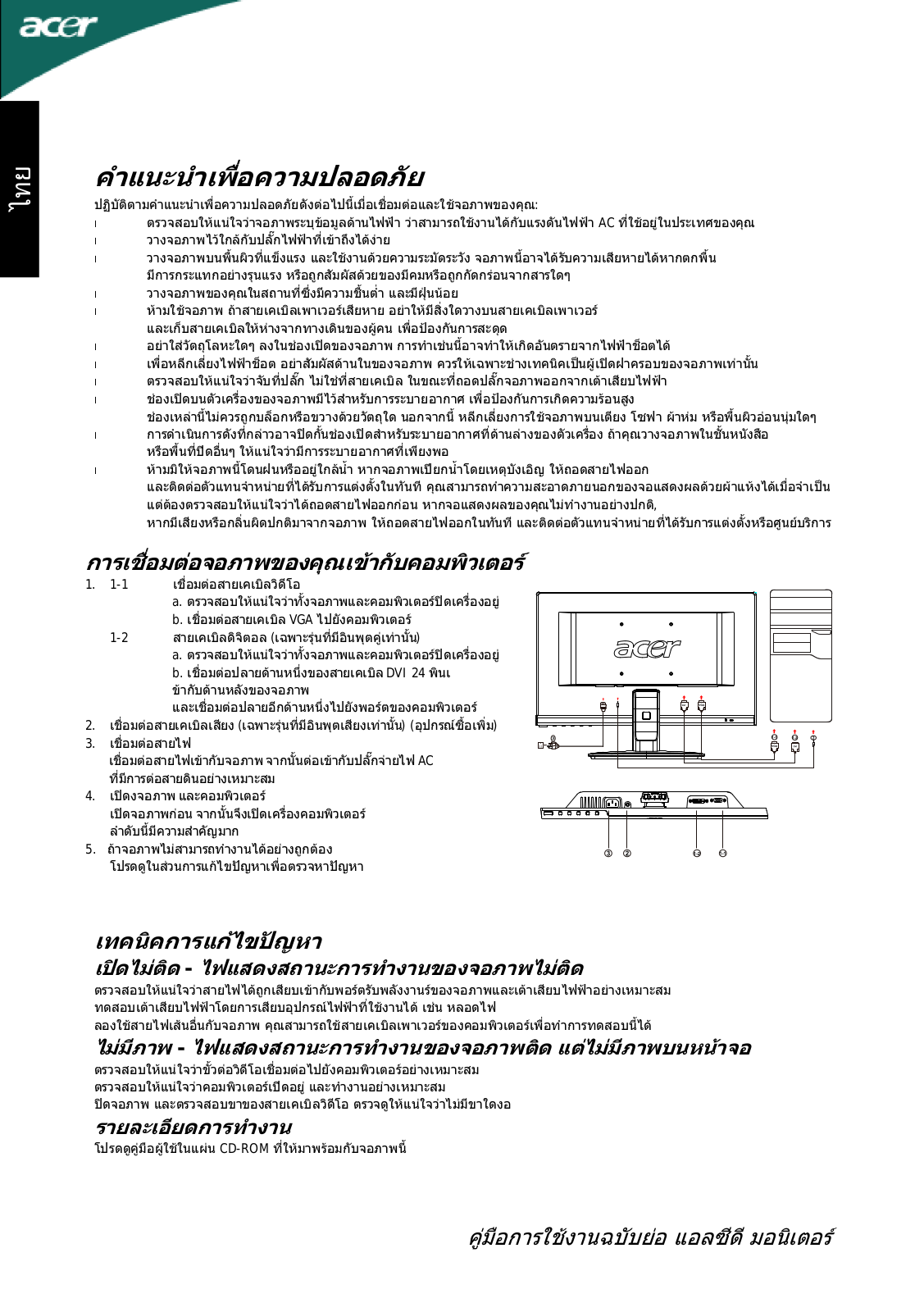 Acer A191HQL User Manual