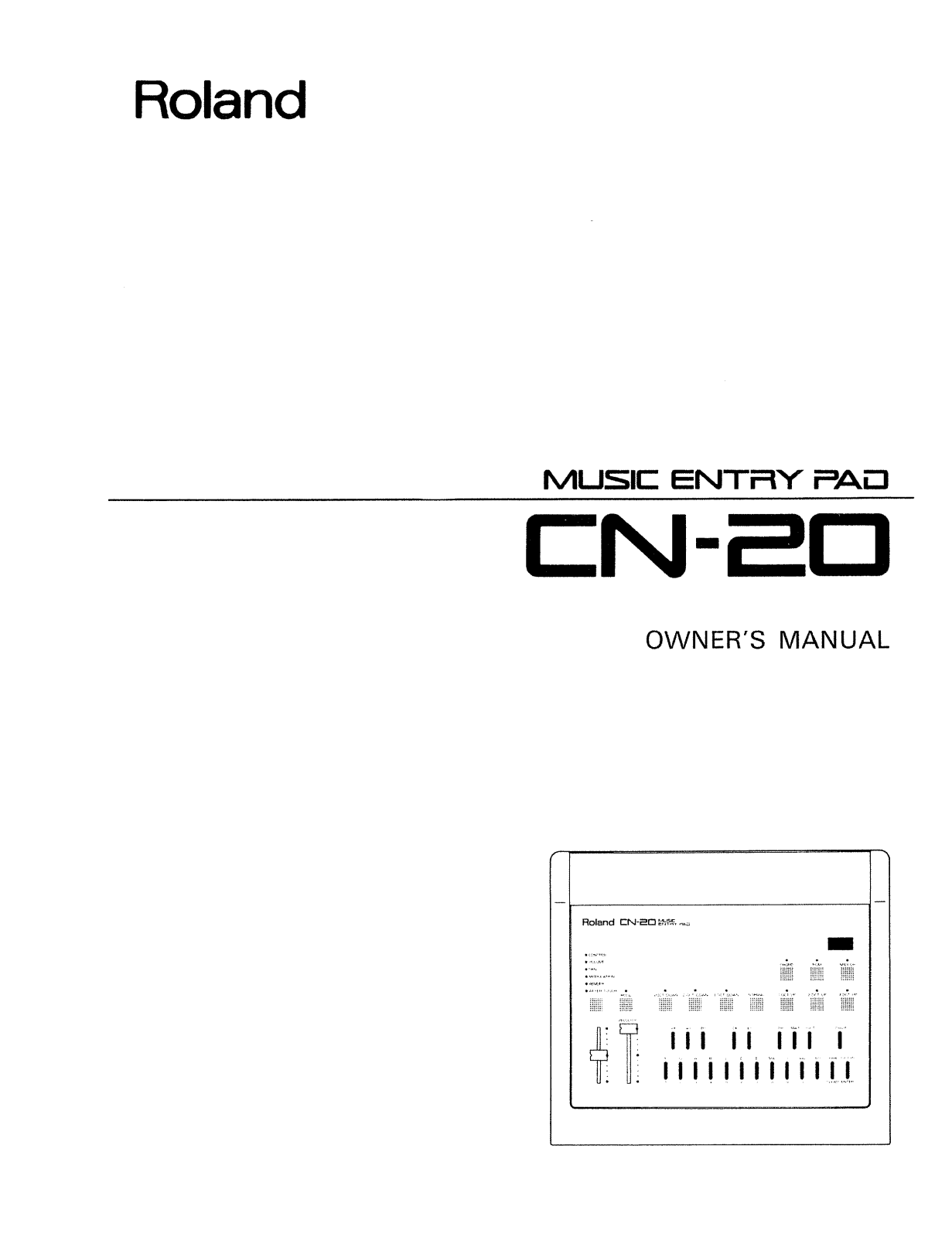 Roland Corporation CN-20 Owner's Manual