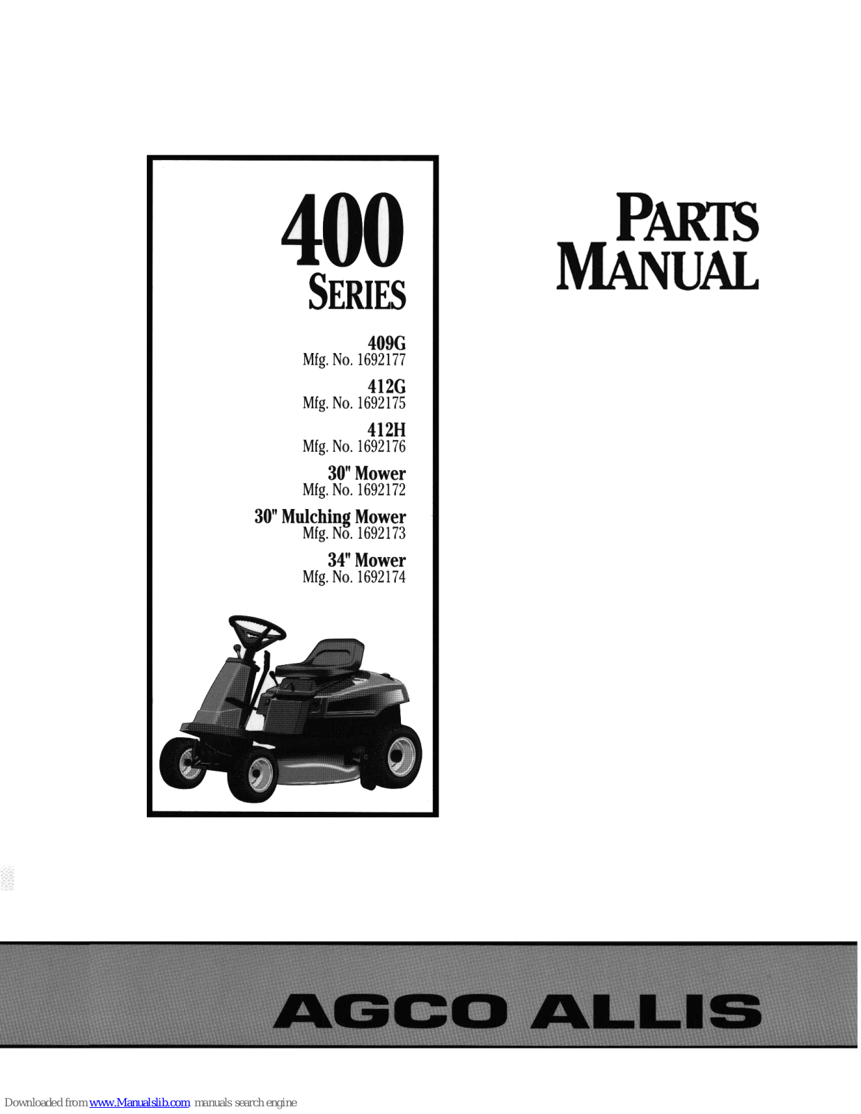 AGCO Allis 400 Owner's Manual