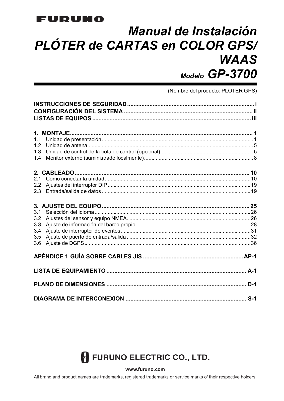 Furuno GP3700 Installation Guide - ManualMachine.com
