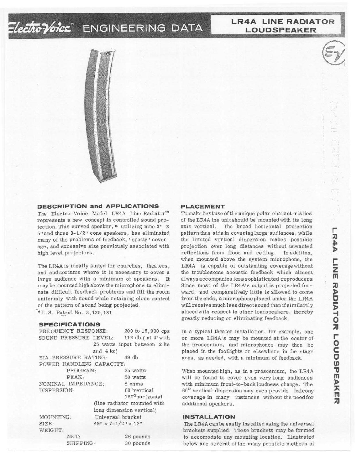 Electro-Voice LR4A User Manual