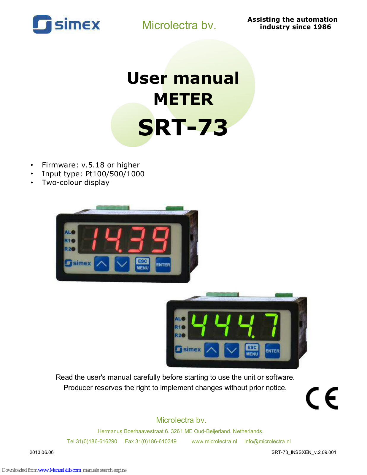 Simex SRT-73 User Manual - ManualMachine.com