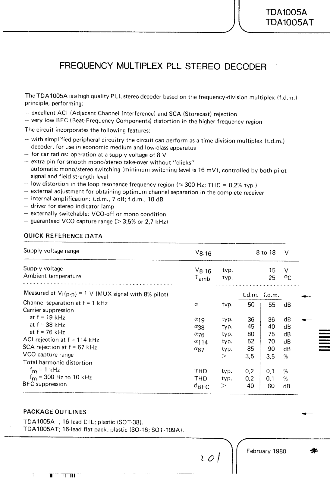 Datasheet TDA1005 Specification - ManualMachine.com