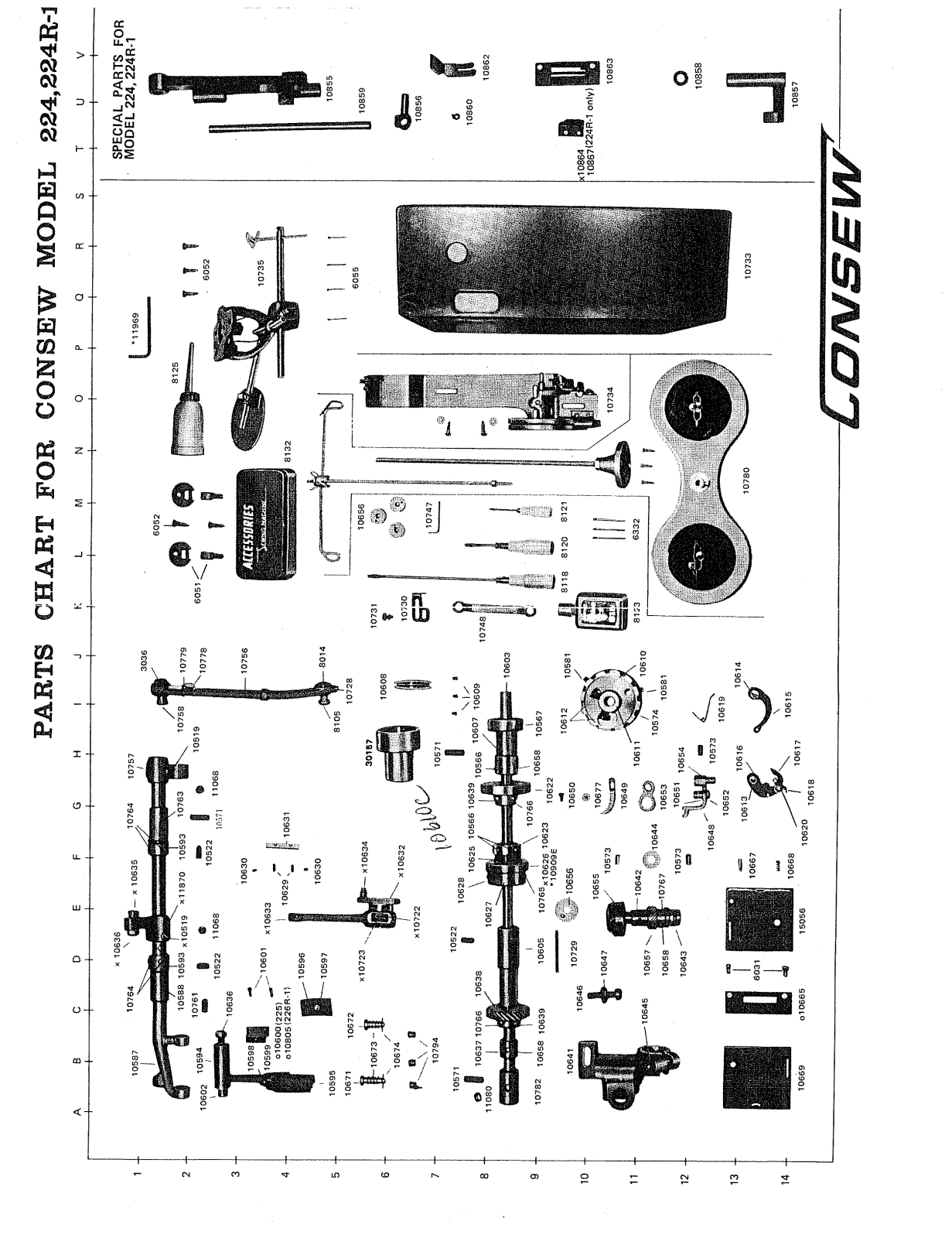 CONSEW 224, 224R-1 Parts List