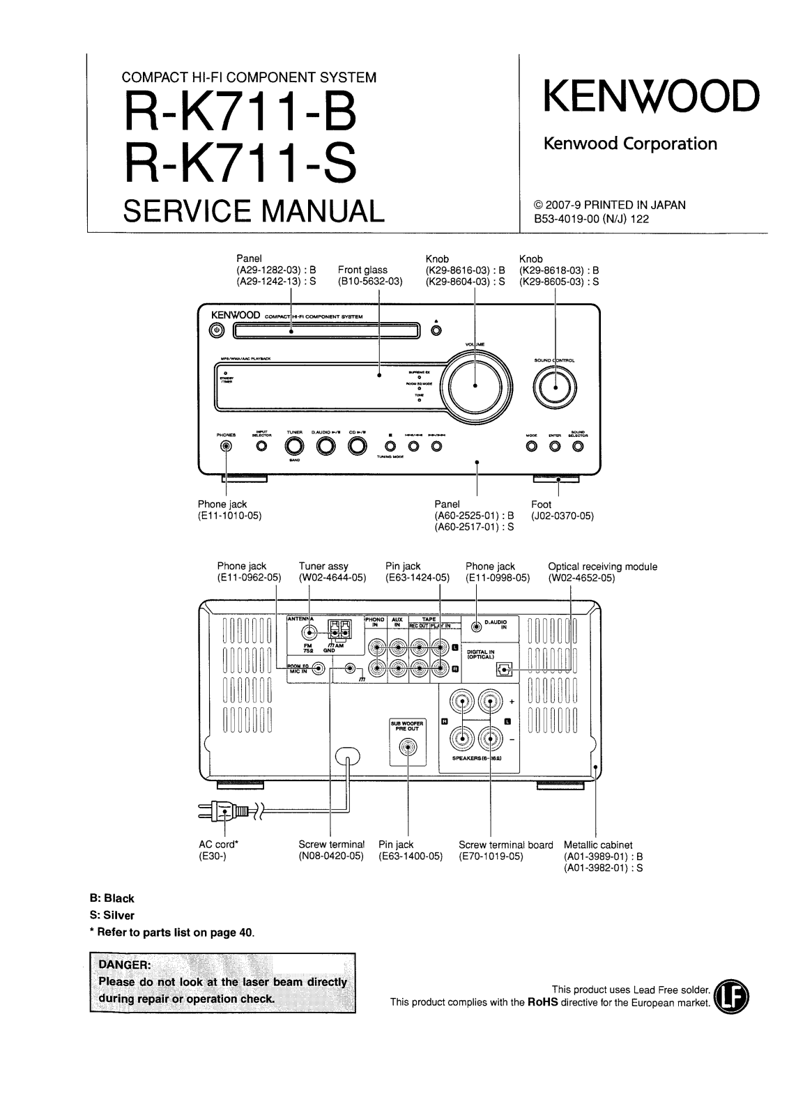 Kenwood R-K711-B, R-K711-S Service Manual