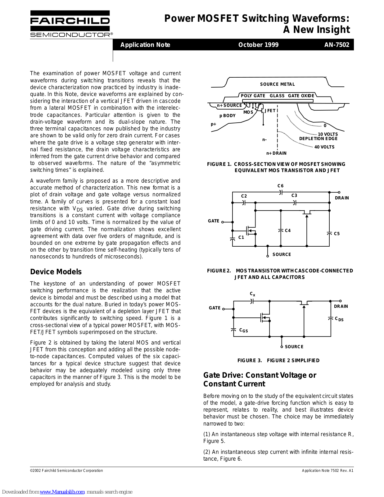 Fairchild SEMICONDUCTOR AN-7502, Power MOSFET AN-7502 Application Note