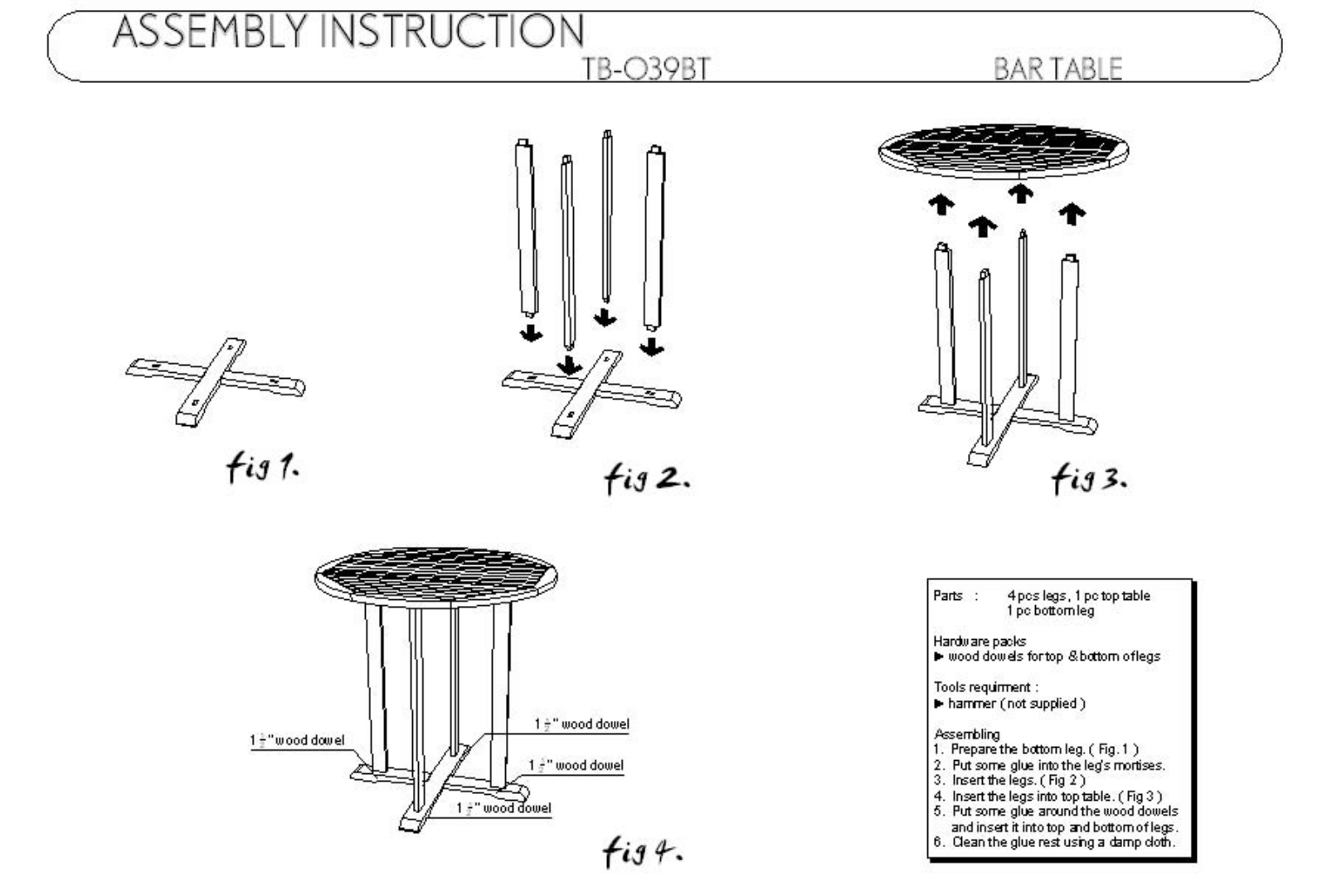 Anderson TB039BT Assembly Guide