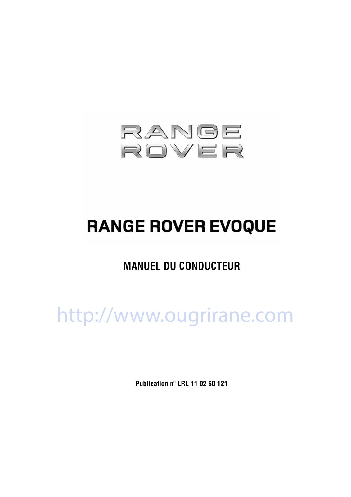 LAND ROVER Range Rover Evoque User Manual