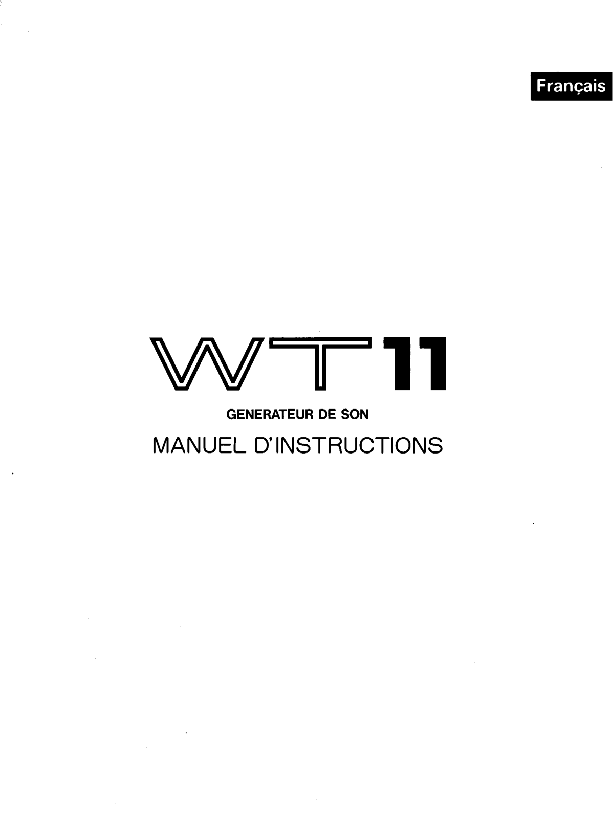 Yamaha WT11 Owner's Manual