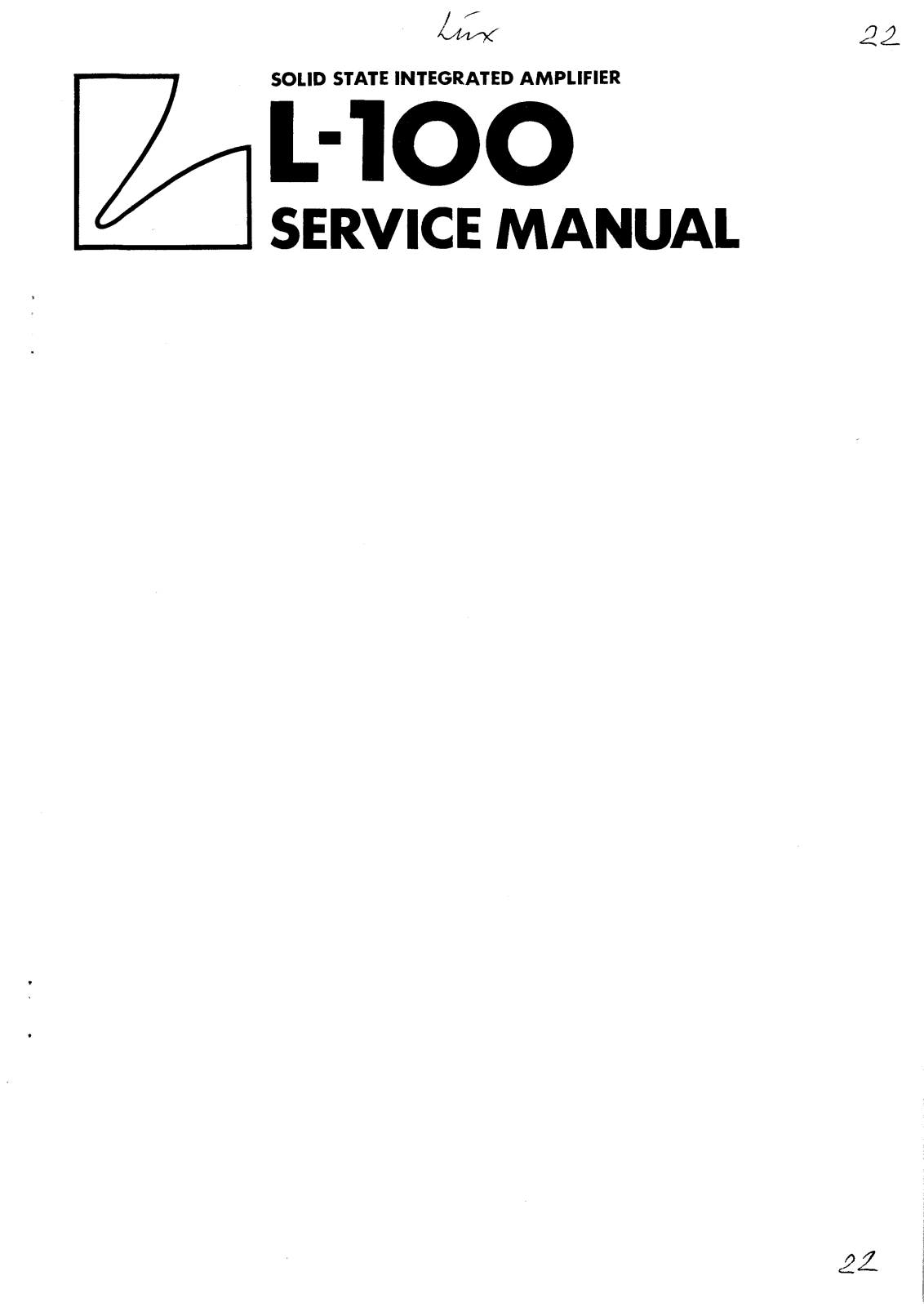 Luxman L-100 Service manual