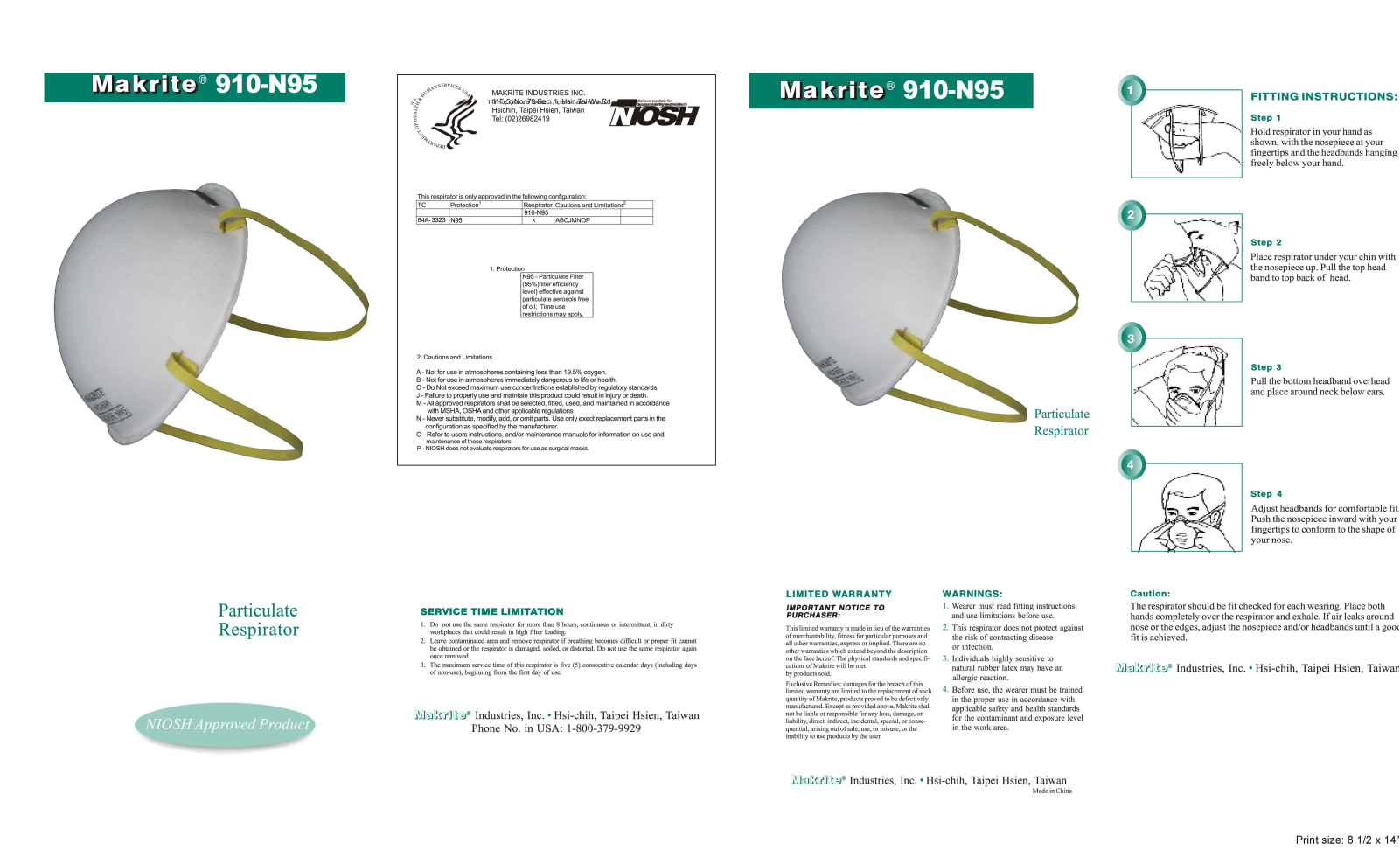 Makrite 910-N95 USER INSTRUCTIONS - ManualMachine.com