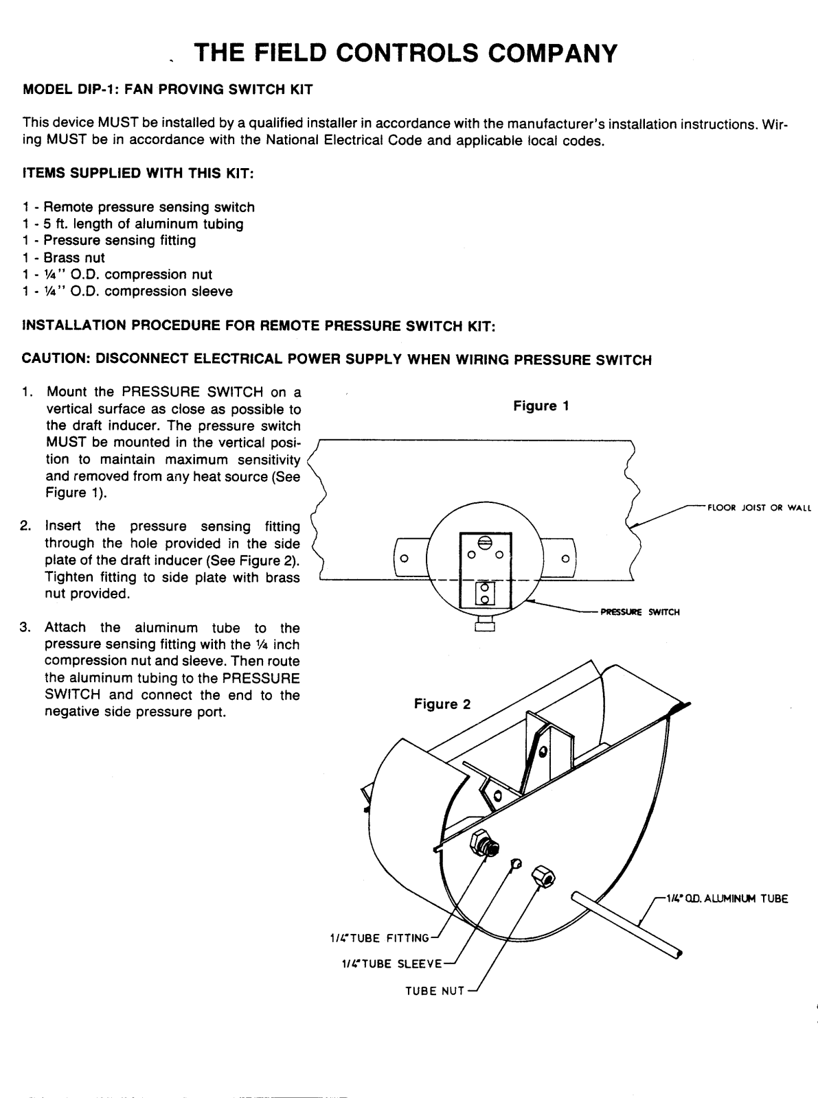 Field controls DIP-1 User Manual