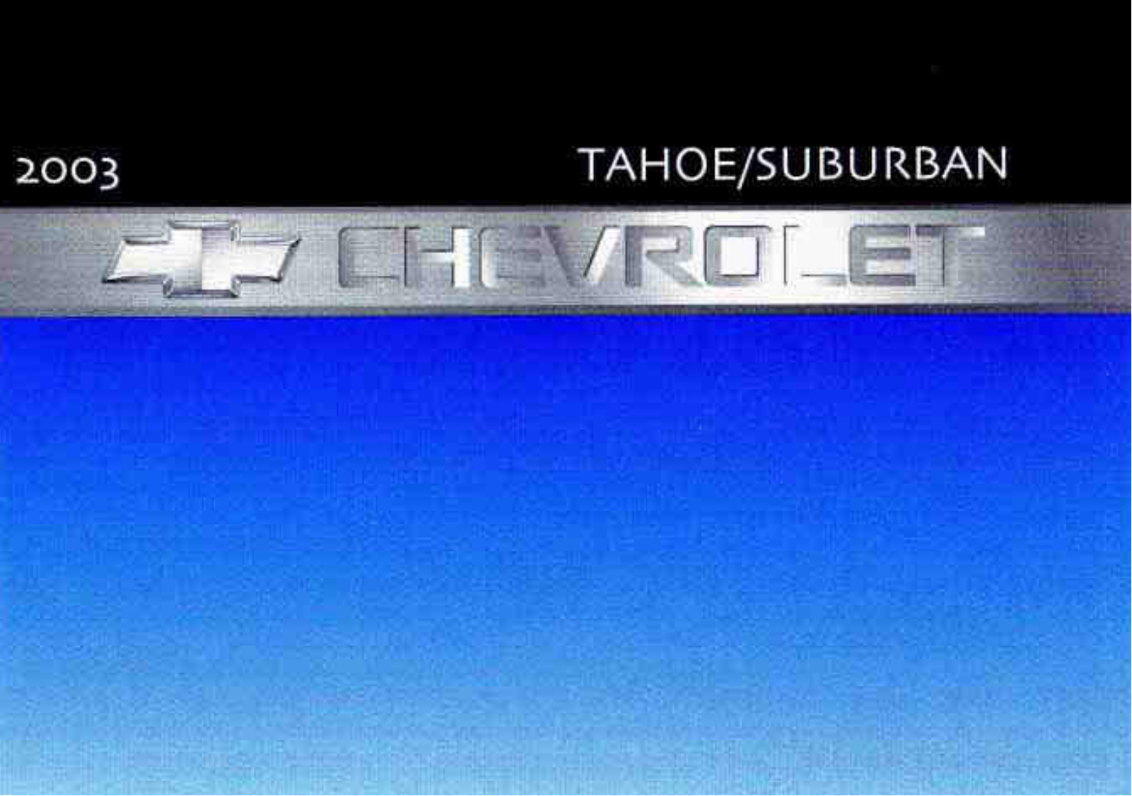 Chevrolet Tahoe Suburban 2003 Owner's Manual